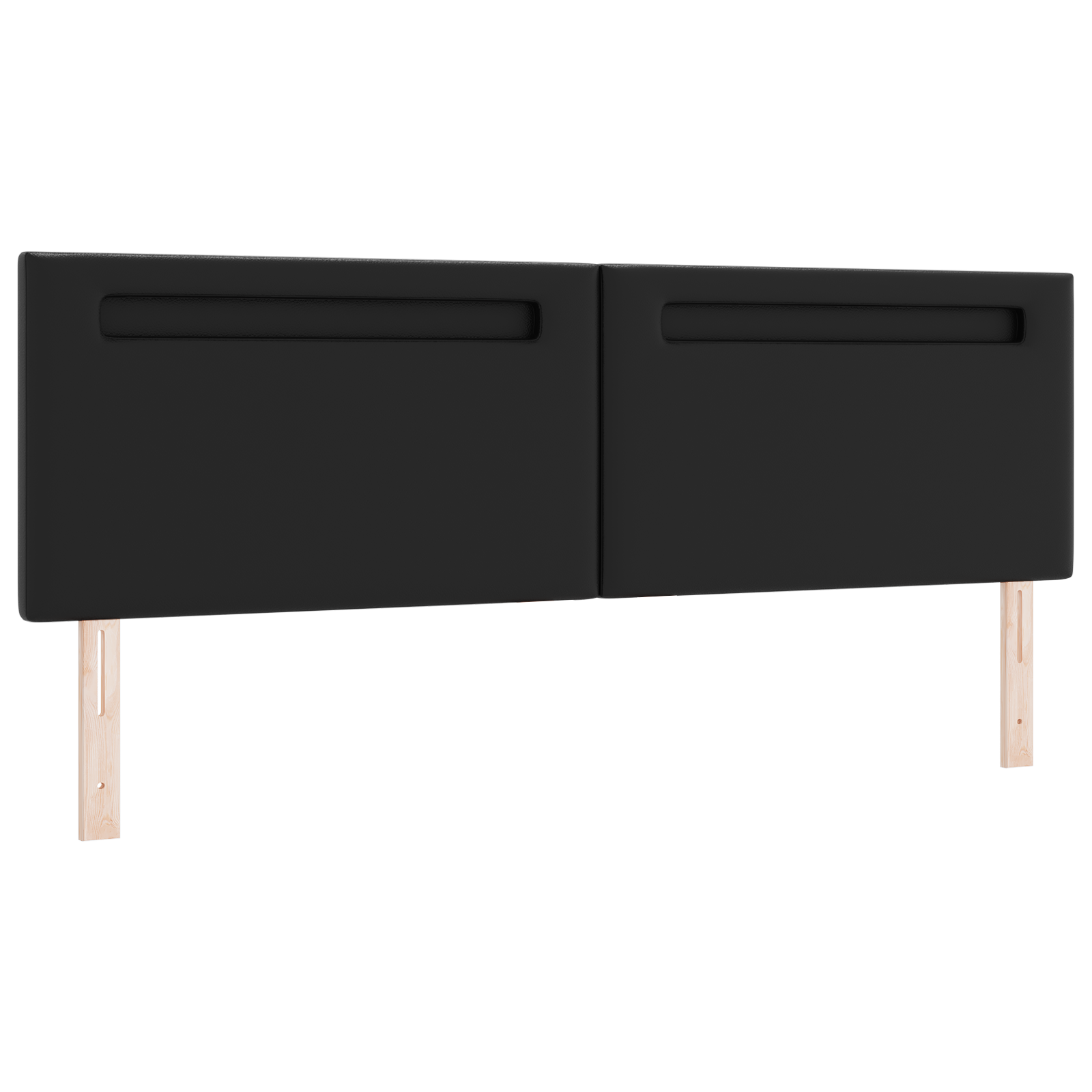 Headboard Plain Design Black 180 cm Faux Leather - Image 2