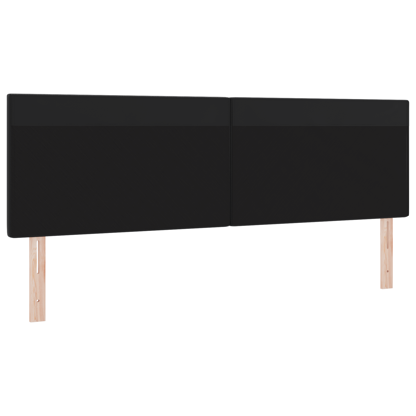 Headboard Plain Design Black 180 cm Faux Leather - Image 4