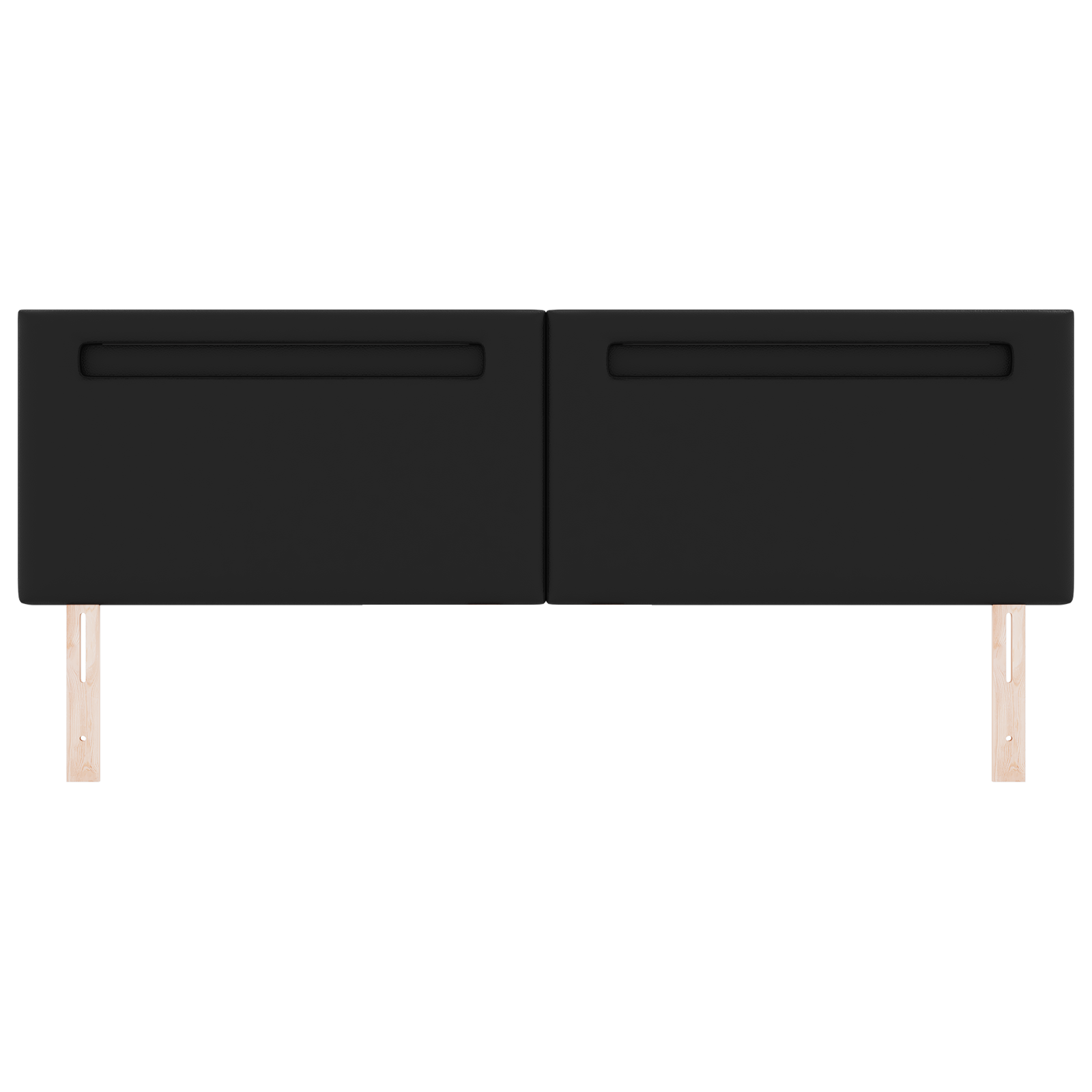Headboard Plain Design Black 180 cm Faux Leather - Image 5