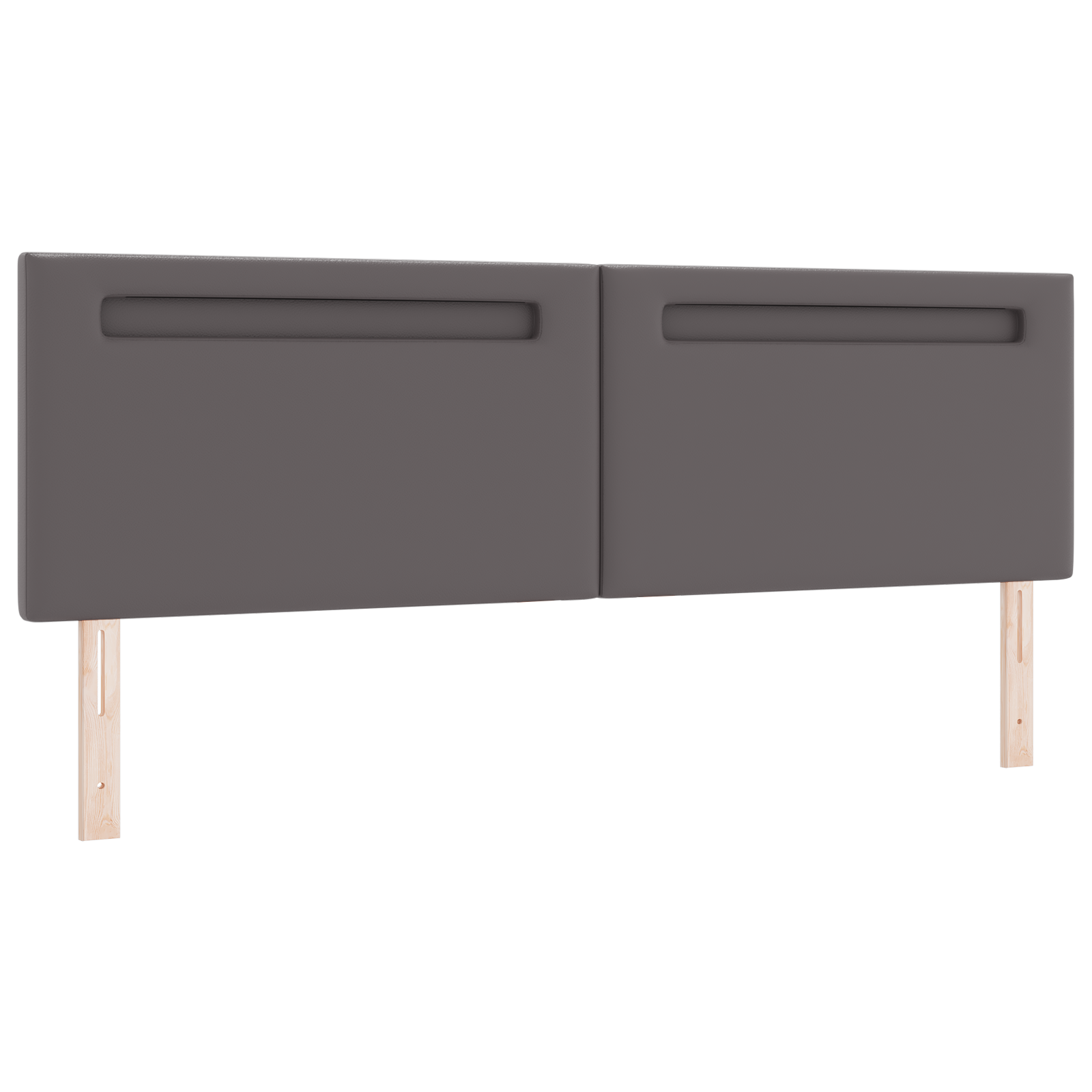Headboard Plain Design Grey 180 cm Faux Leather - Image 2