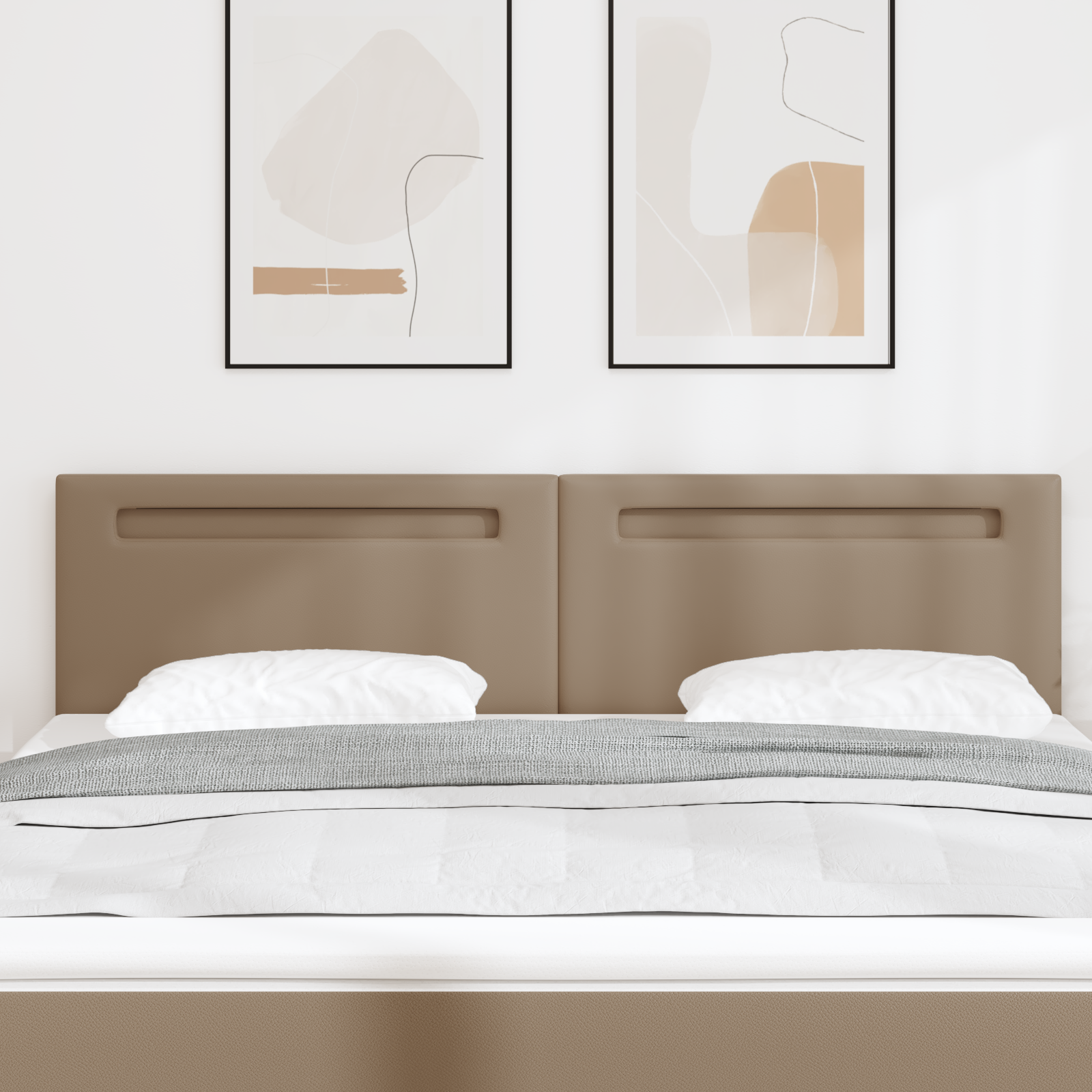 Headboard Plain Design Cappuccino 180 cm Faux Leather - Image 3
