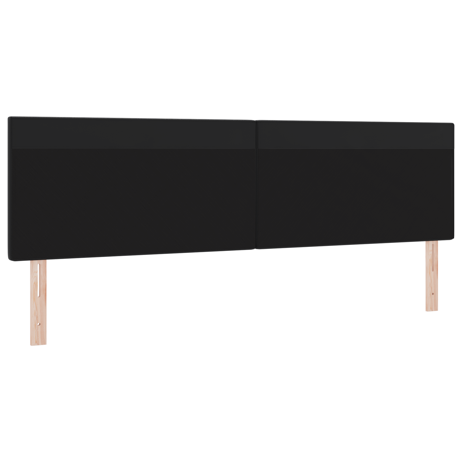 Headboard Plain Design Black 200 cm Faux Leather - Image 4