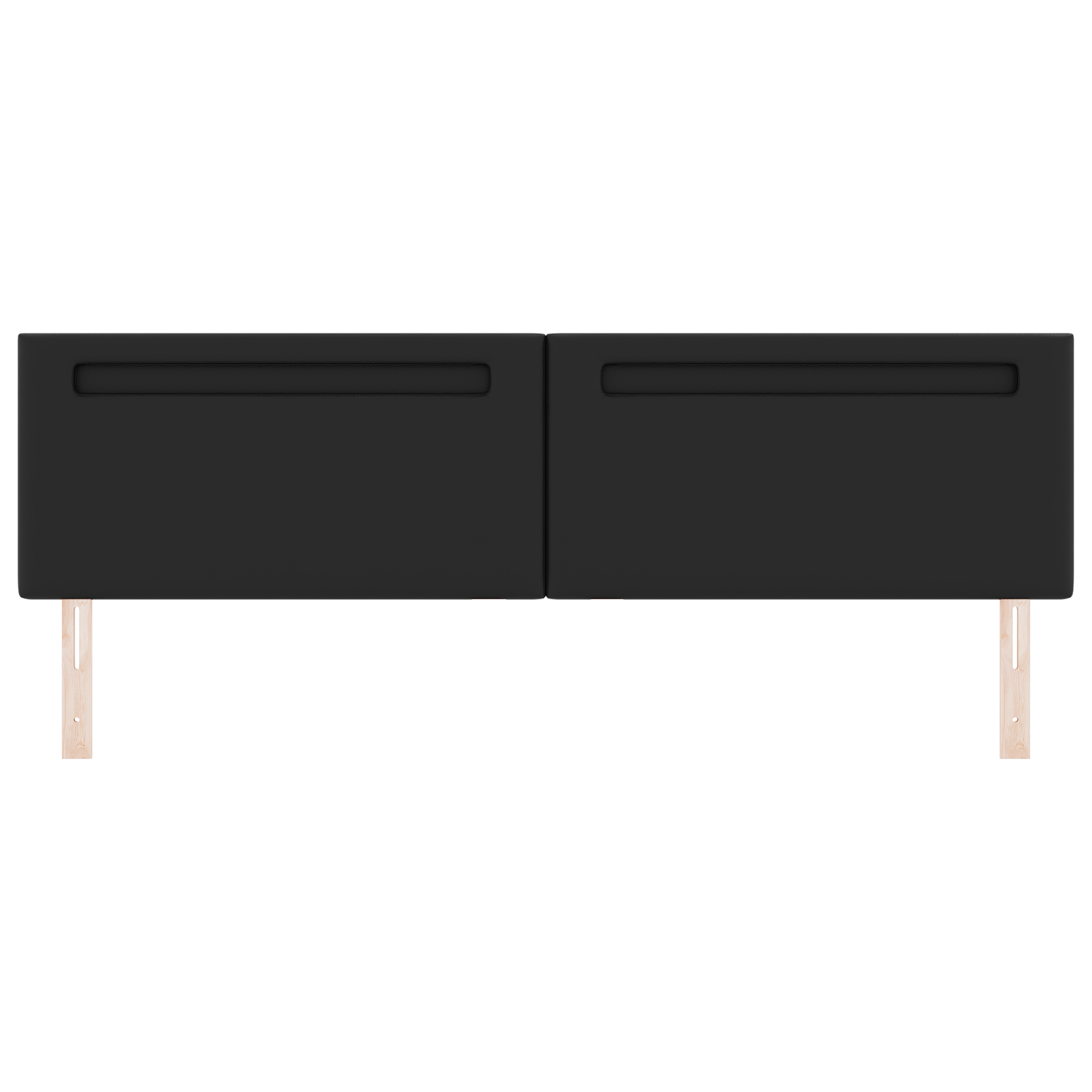 Headboard Plain Design Black 200 cm Faux Leather - Image 5