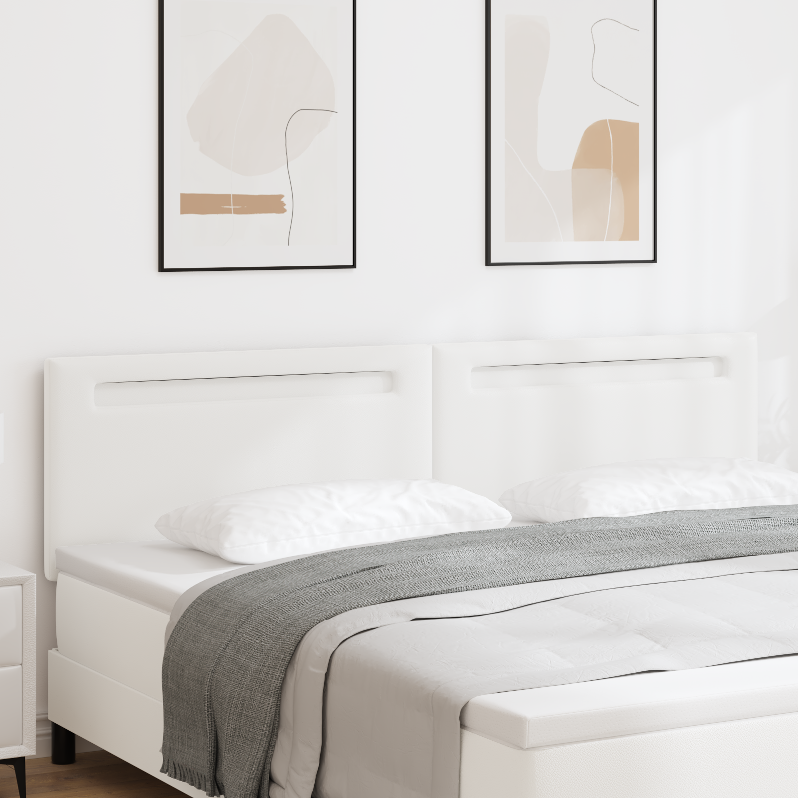 Headboard Plain Design Pure White 200 cm Faux Leather