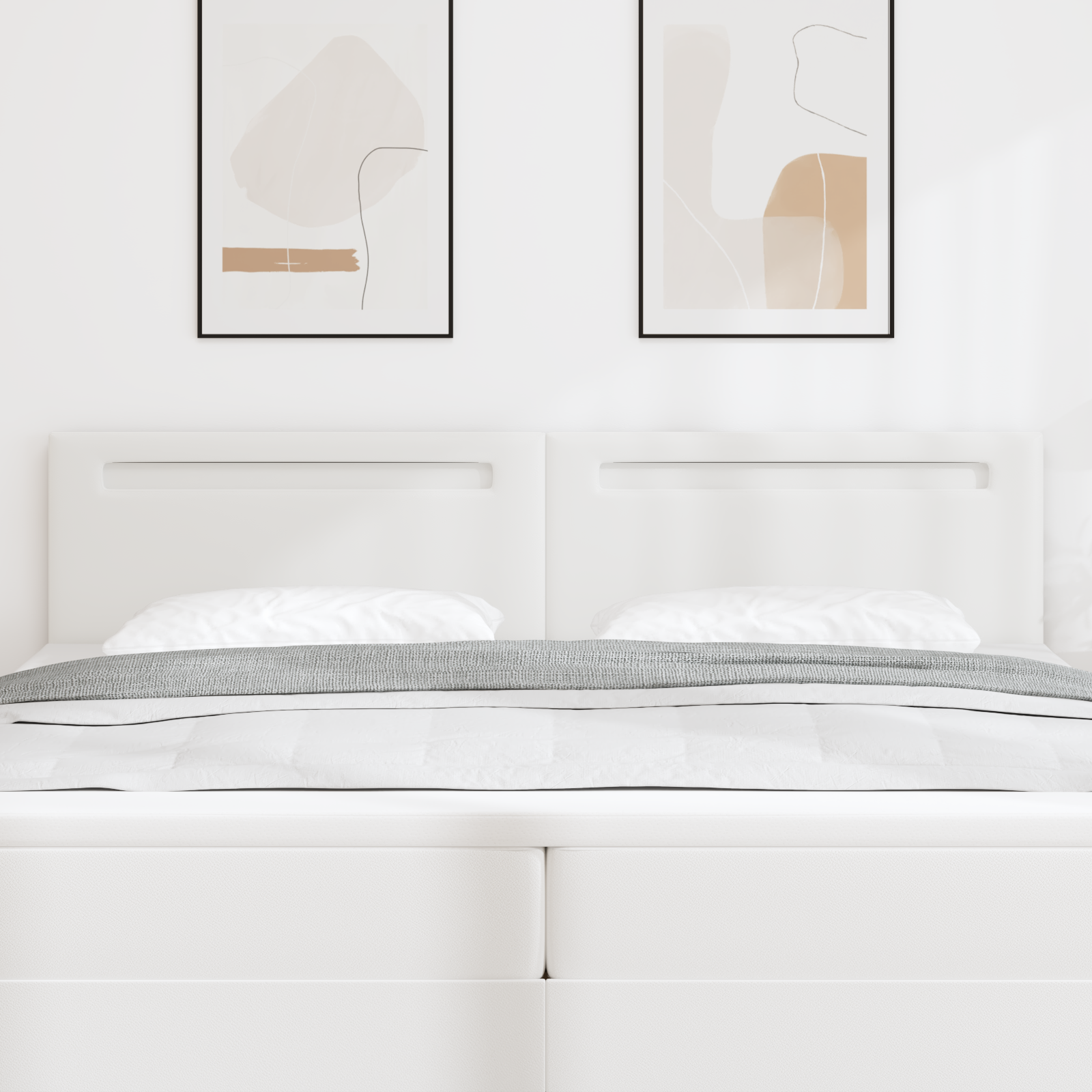 Headboard Plain Design Pure White 200 cm Faux Leather - Image 3