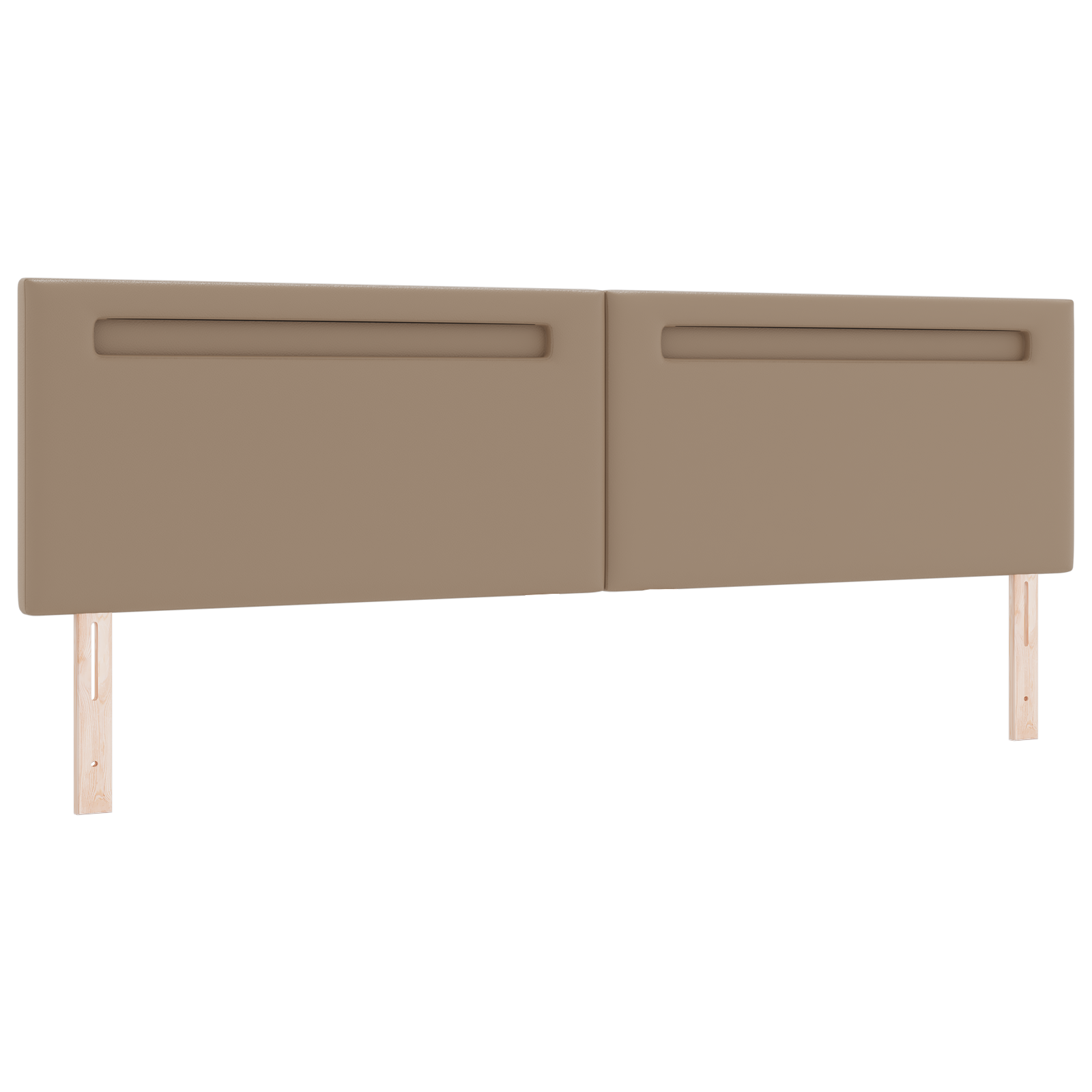 Headboard Plain Design Cappuccino 200 cm Faux Leather - Image 2