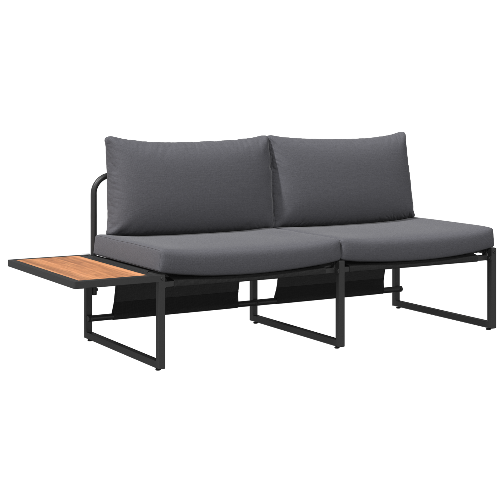 2-Seater Garden Sofa with Anthracite Cushions - Image 2