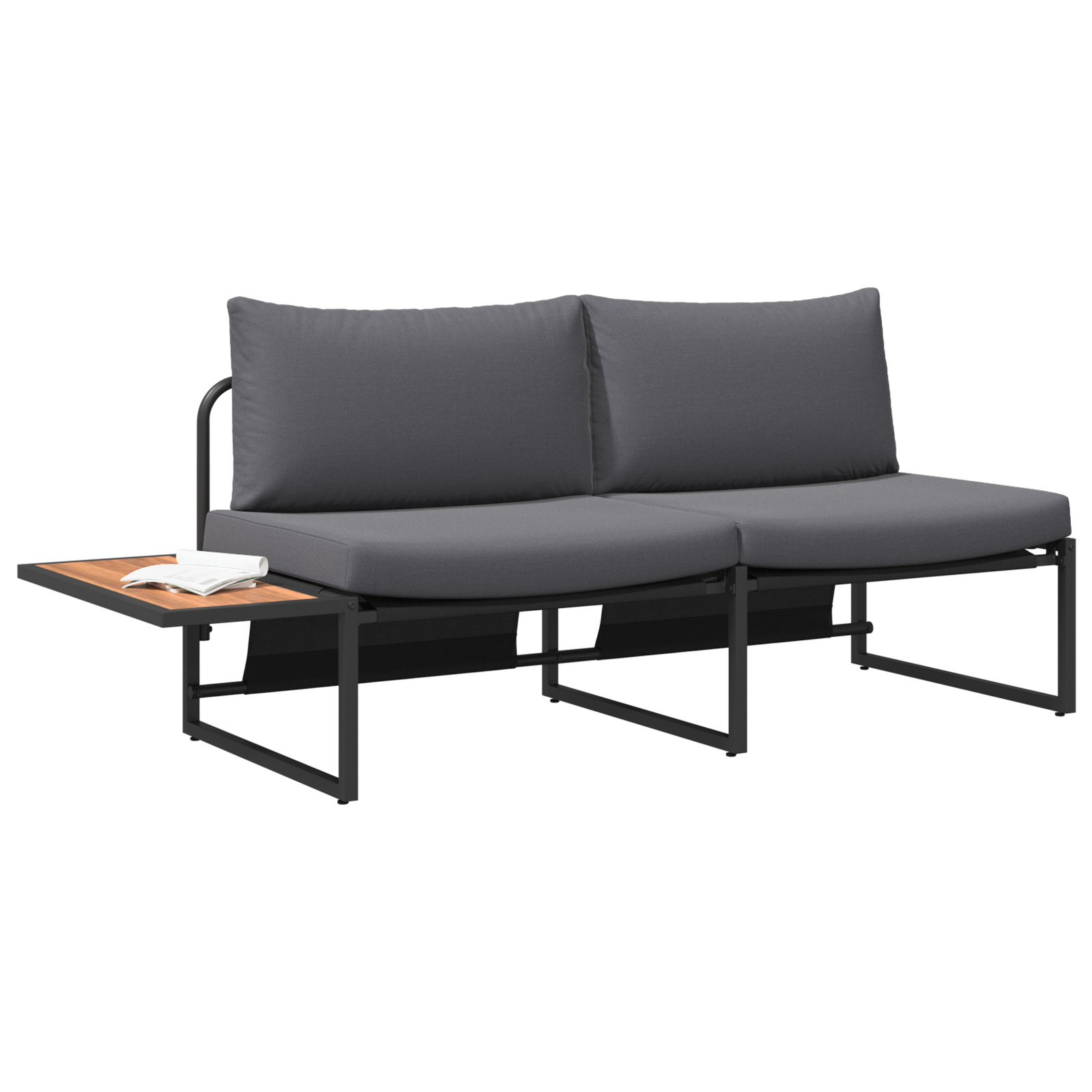 2-Seater Garden Sofa with Anthracite Cushions - Image 3