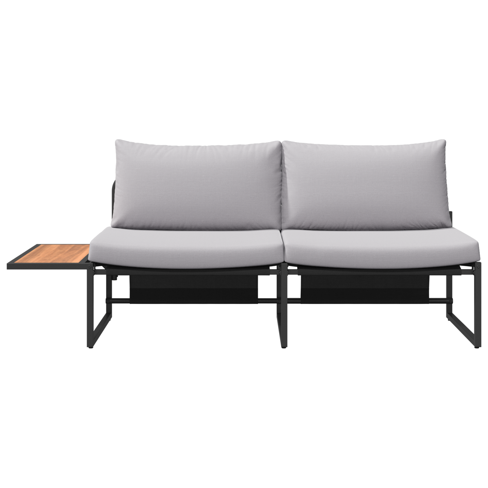 2-Seater Garden Sofa with Light Grey Cushions - Image 6