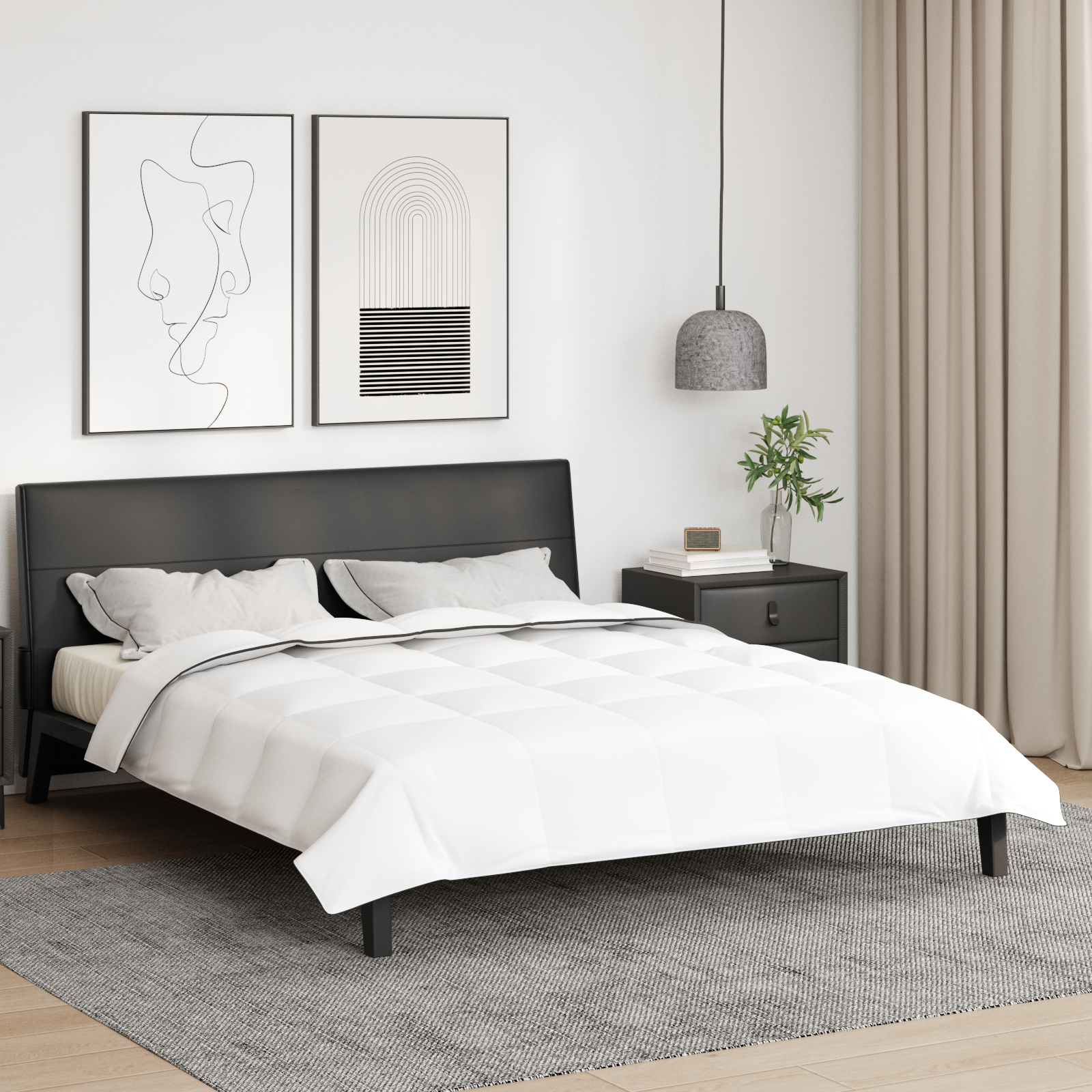 Winter Dekbed Wit 260 x 220 cm 105gsm perzik polyester