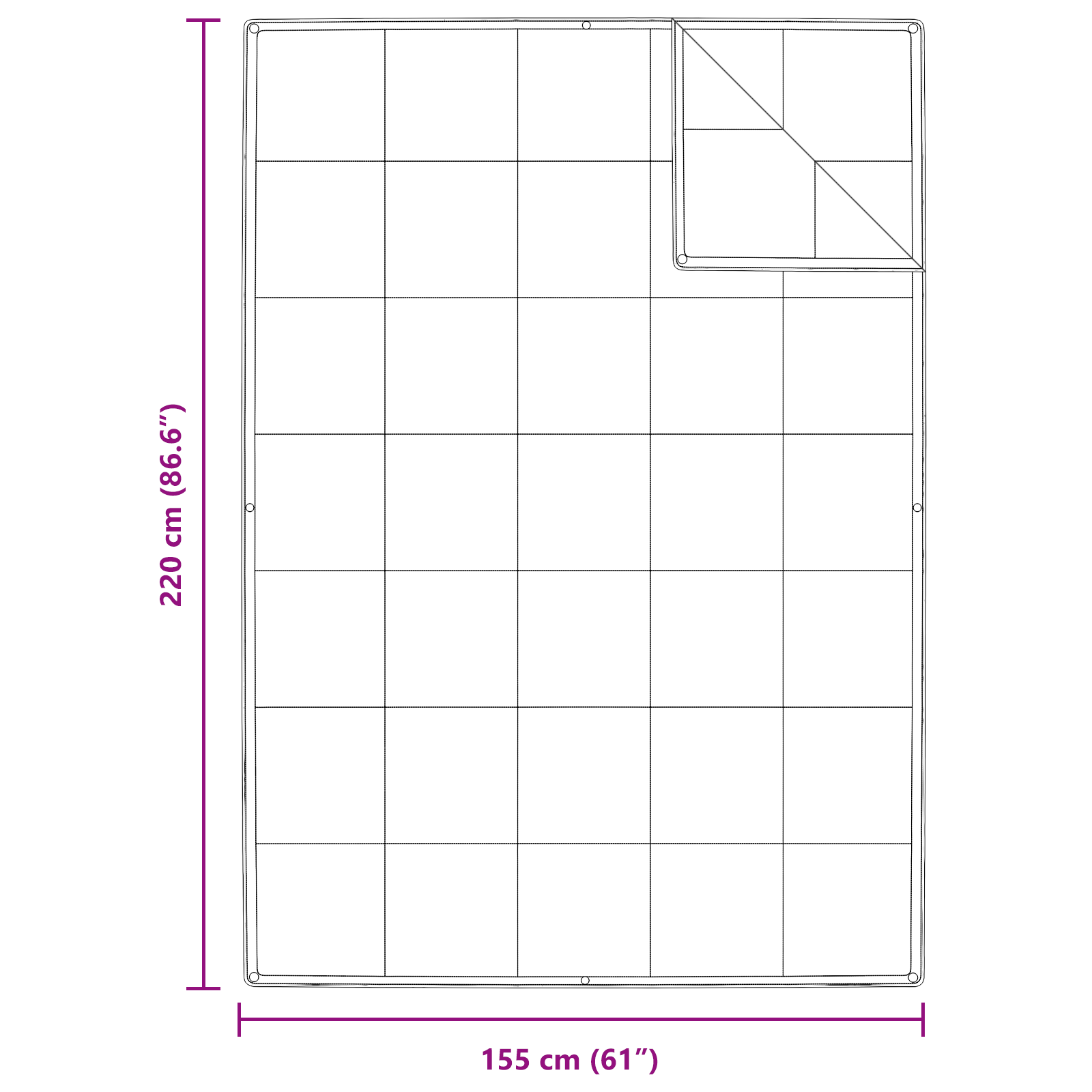 2-in-1 Dekbed Wit 155 x 220 cm Veren