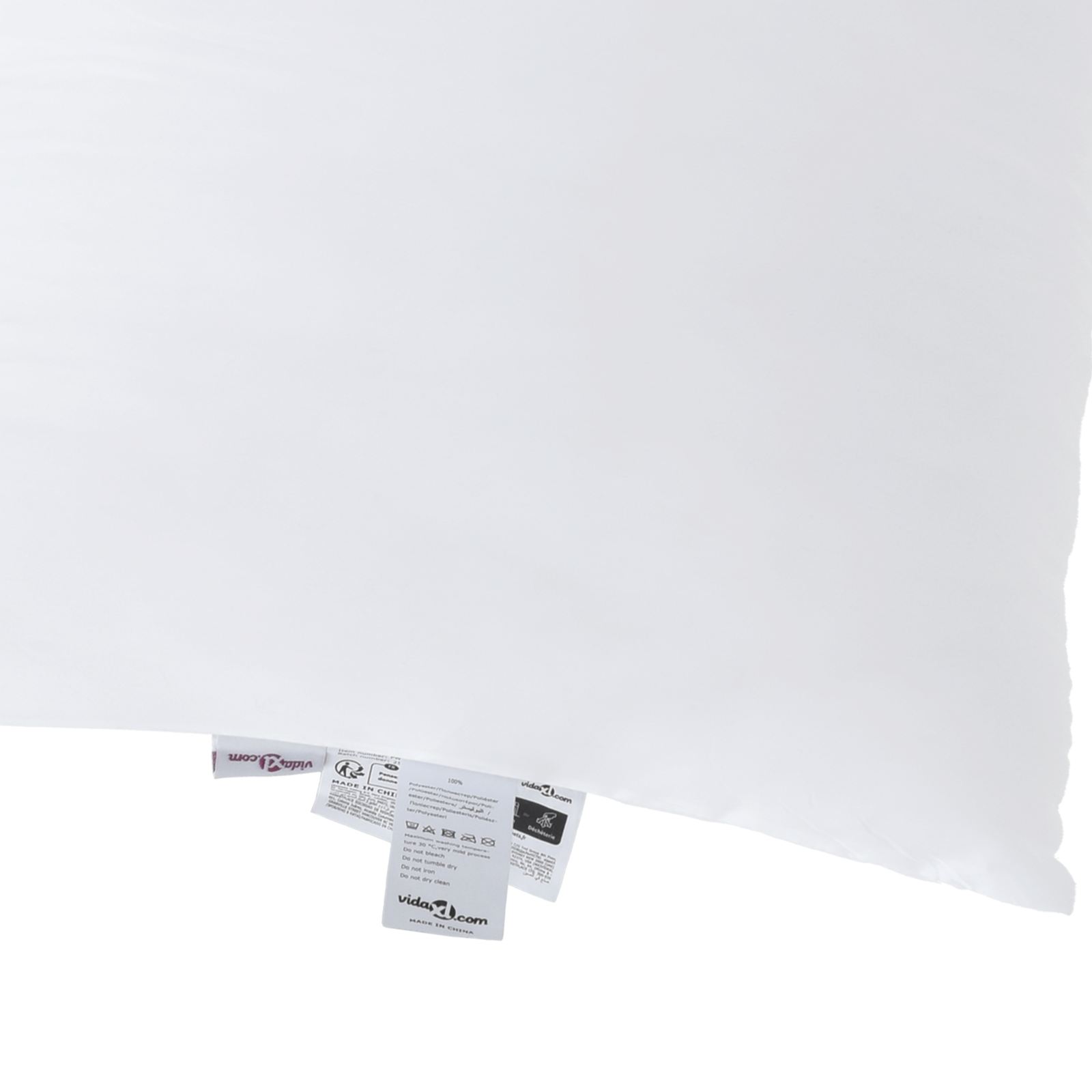 Hoofdkussen met kussen 2 pcs Wit 51 x 31 x 20 cm Polyester