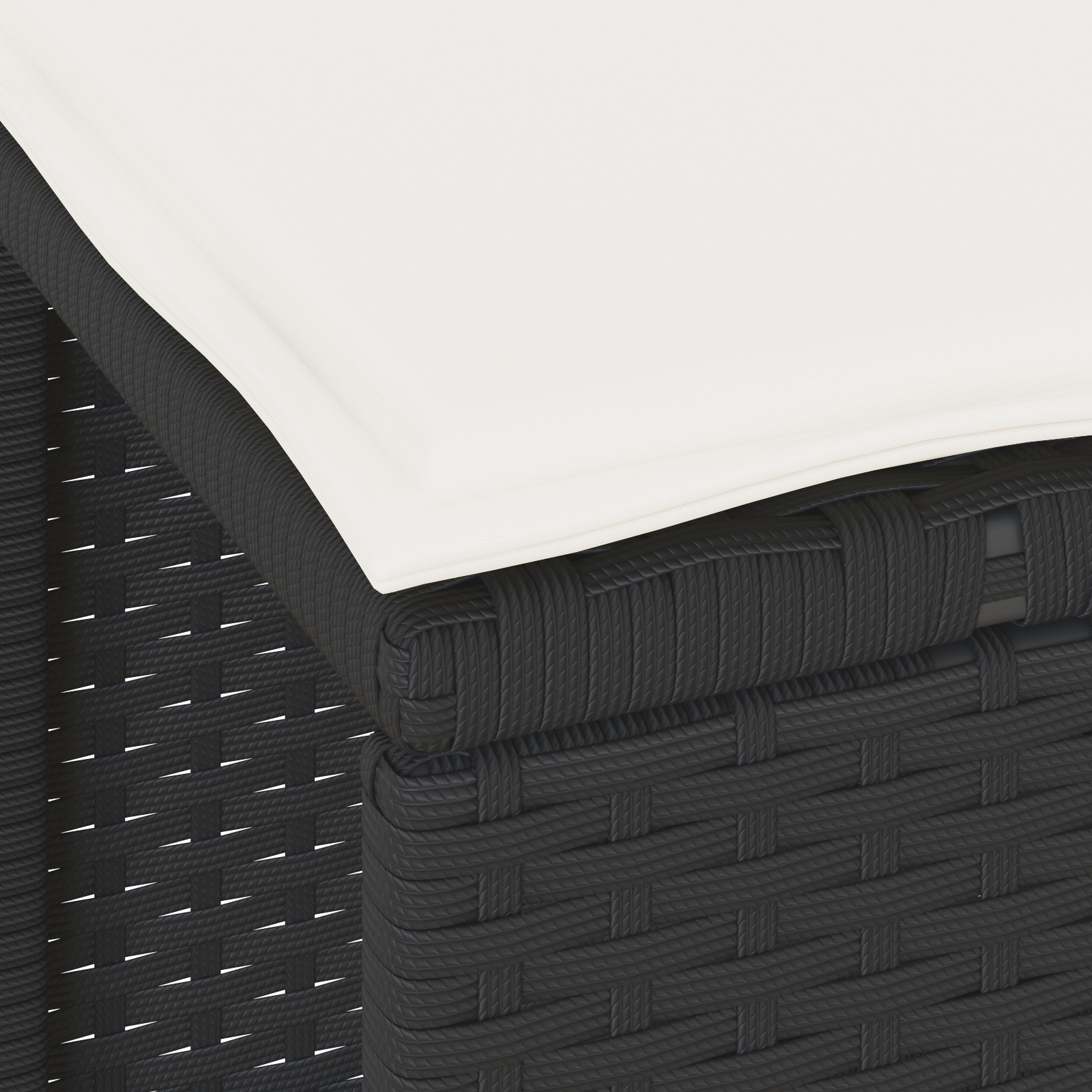 3 Piece Garden Dining Set with Cushions Black Poly Rattan Acacia - Image 10