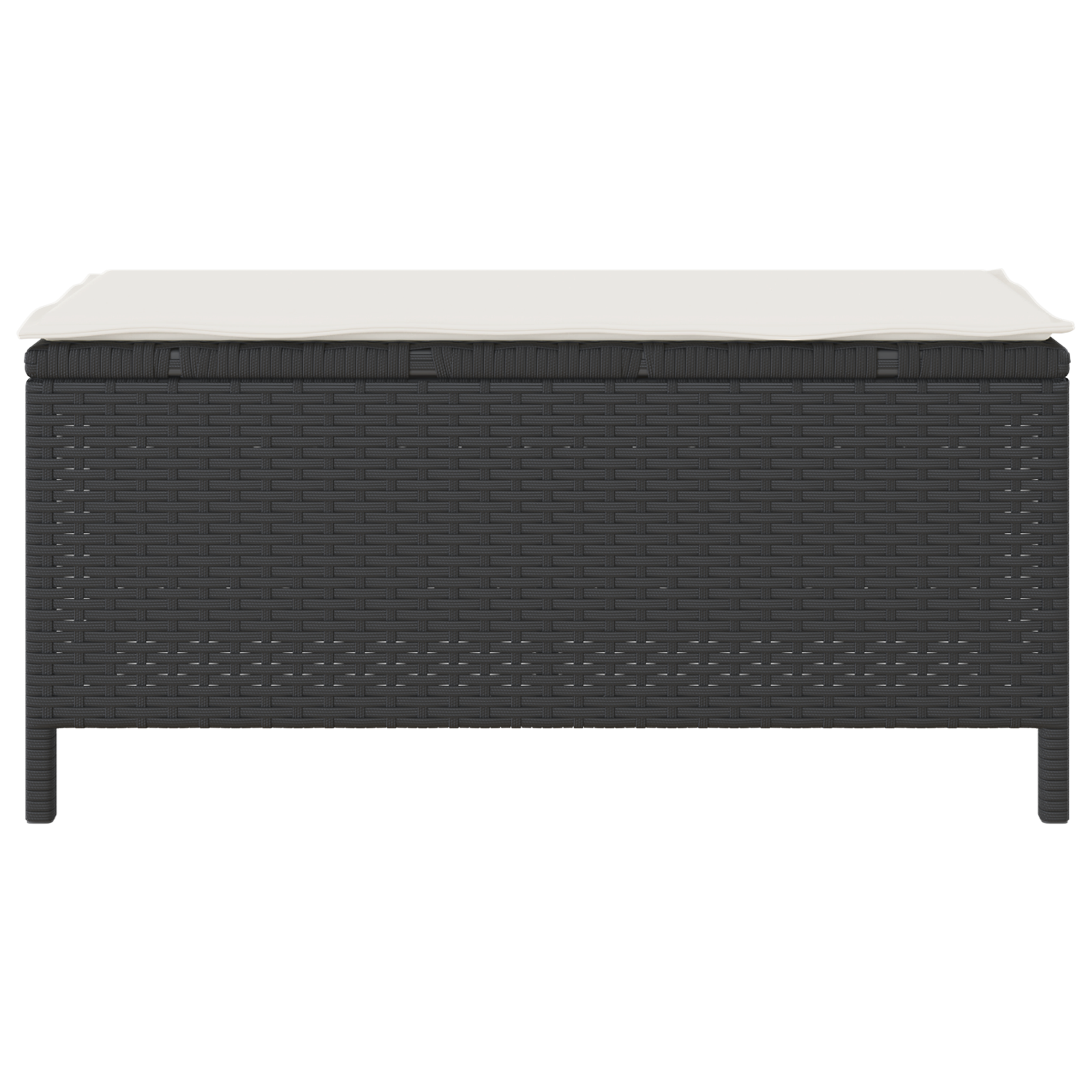 3 Piece Garden Dining Set with Cushions Black Poly Rattan Acacia - Image 8