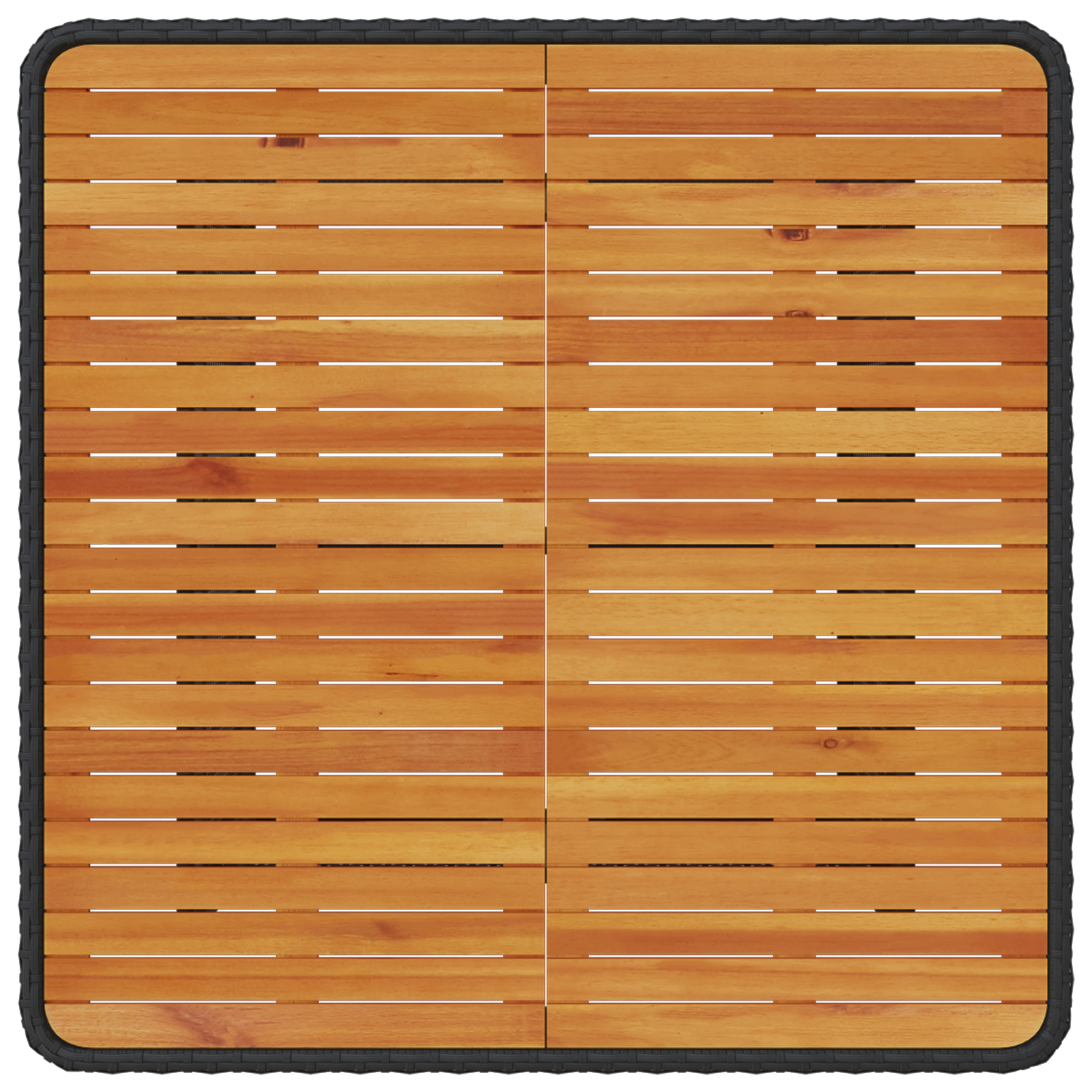 3 Piece Garden Dining Set with Cushions Black Poly Rattan Acacia - Image 9