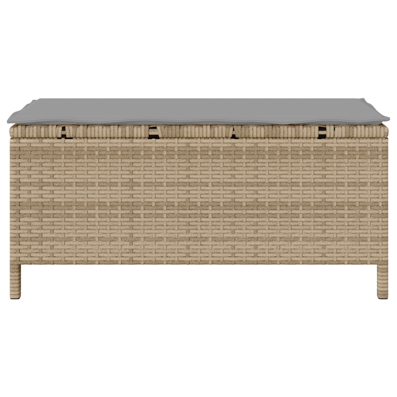 3 Piece Garden Dining Set with Cushions Beige Poly Rattan Acacia - Image 8