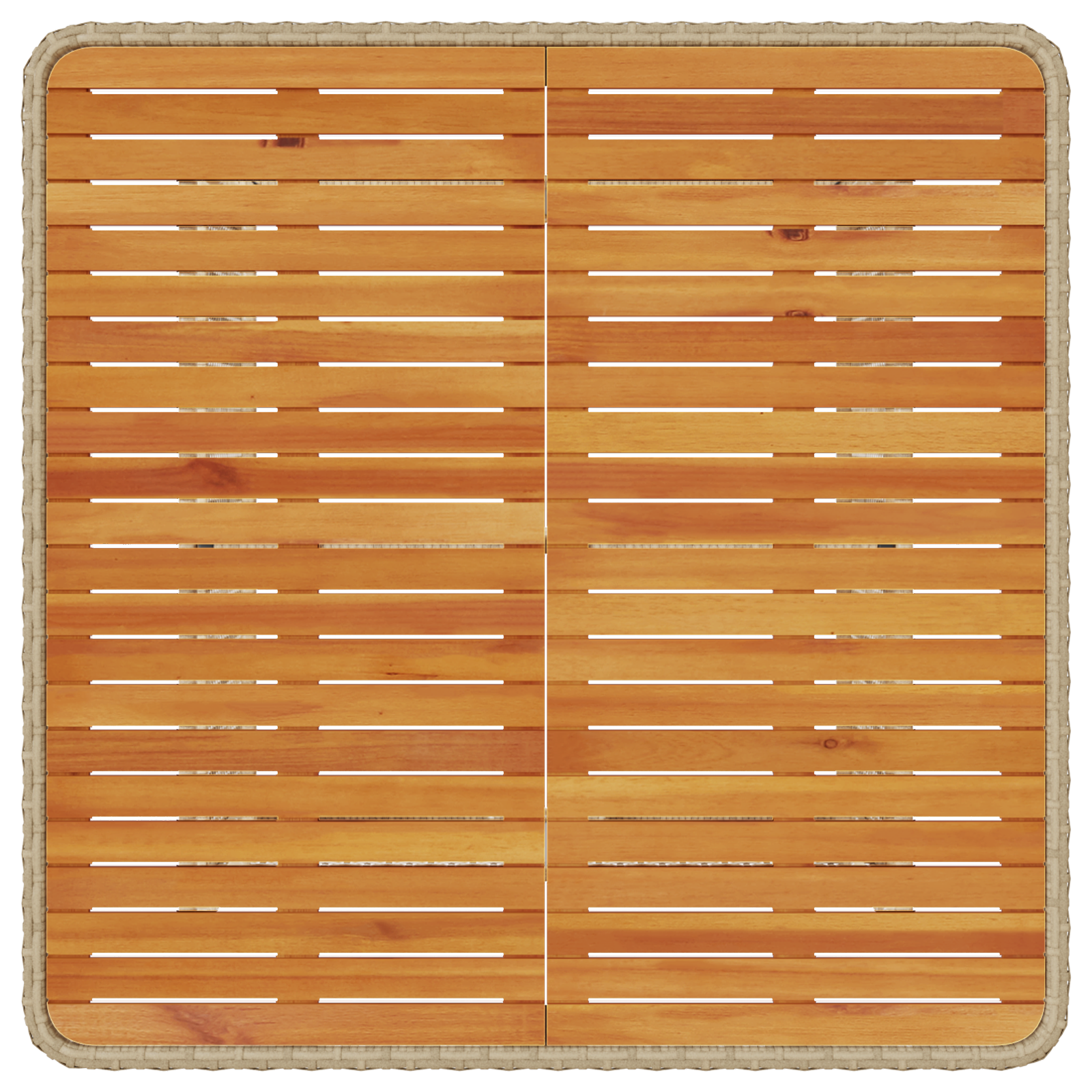 3 Piece Garden Dining Set with Cushions Beige Poly Rattan Acacia - Image 9