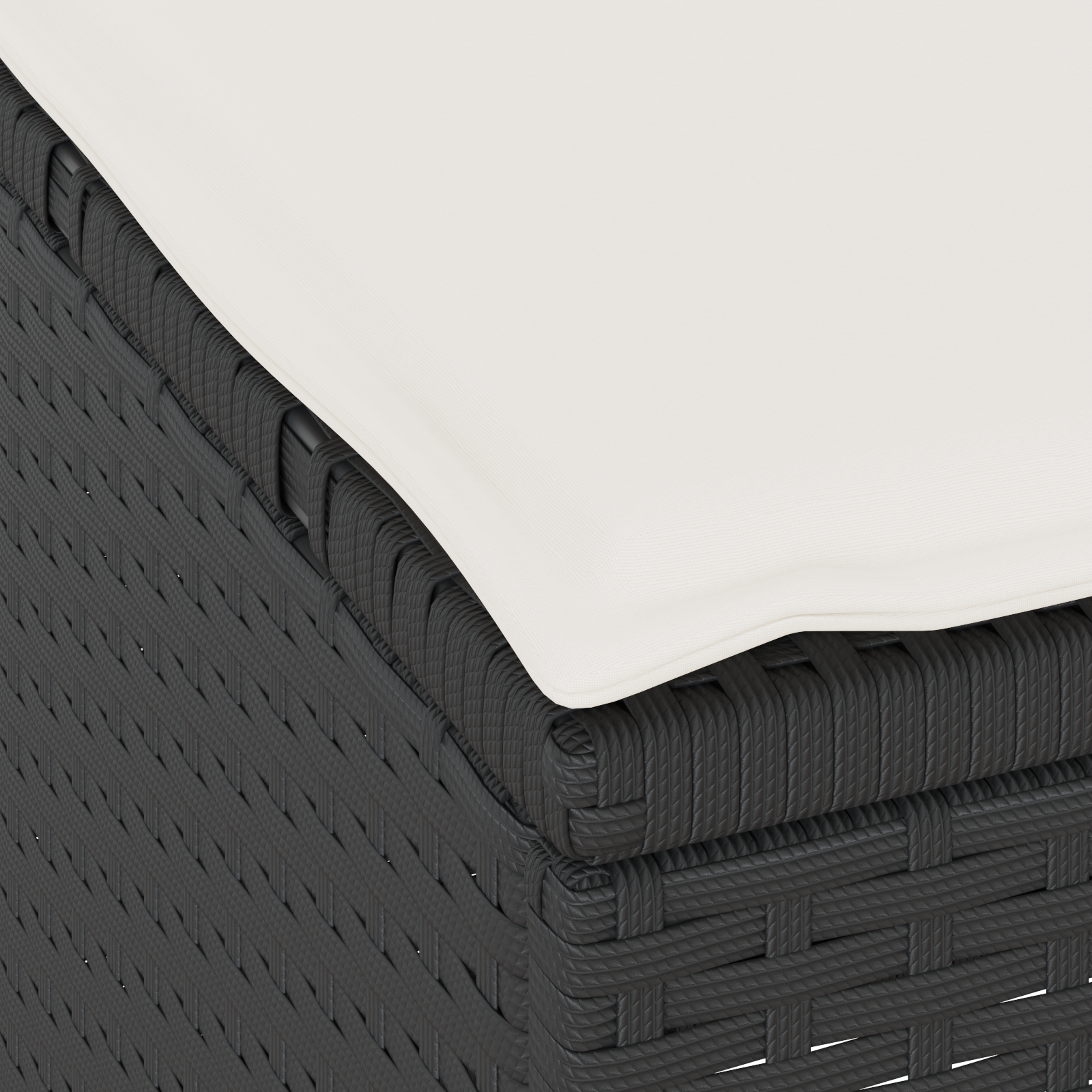 3 Piece Garden Dining Set with Cushions Black Poly Rattan Acacia - Image 10