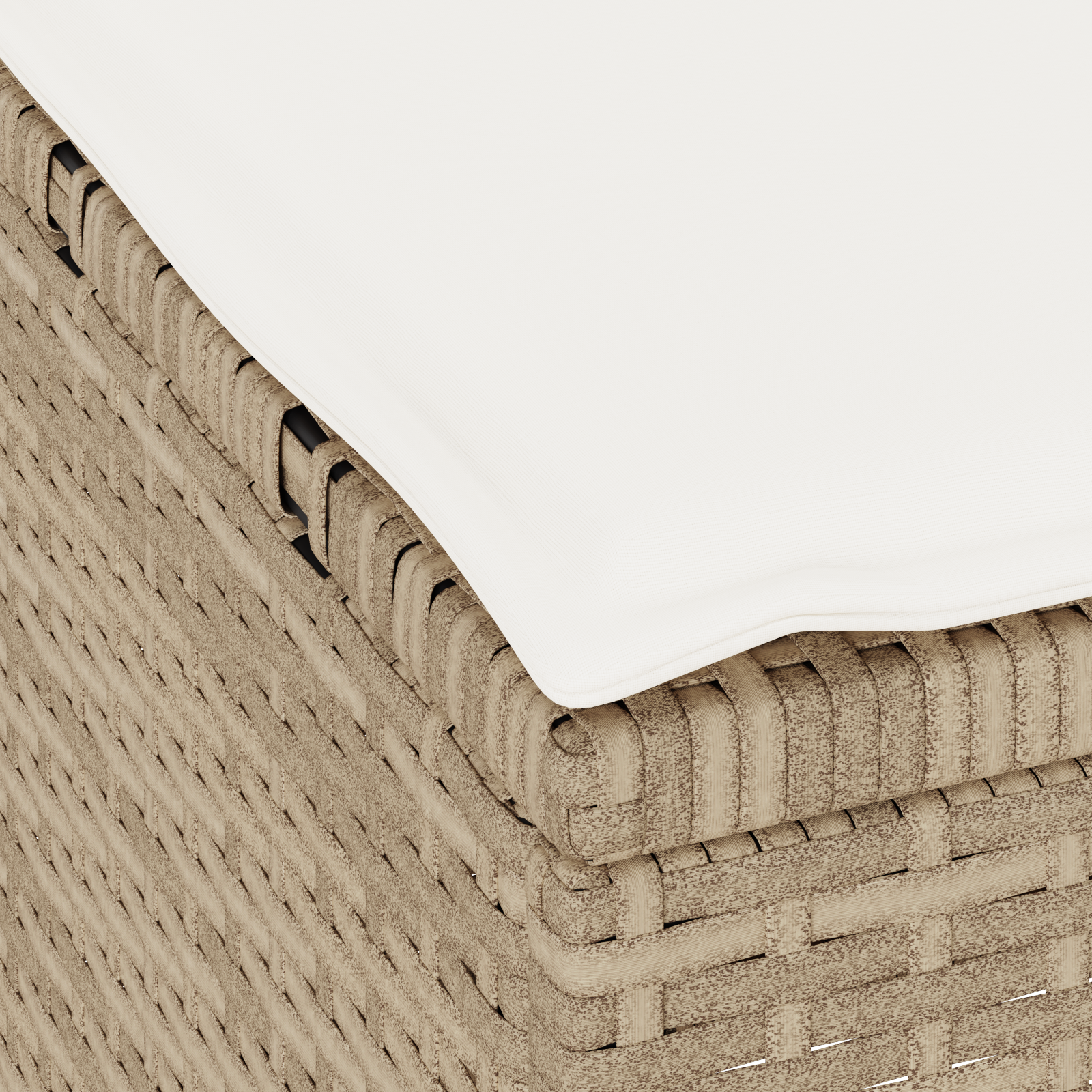 3 Piece Garden Dining Set with Cushions Beige Poly Rattan Acacia - Image 10