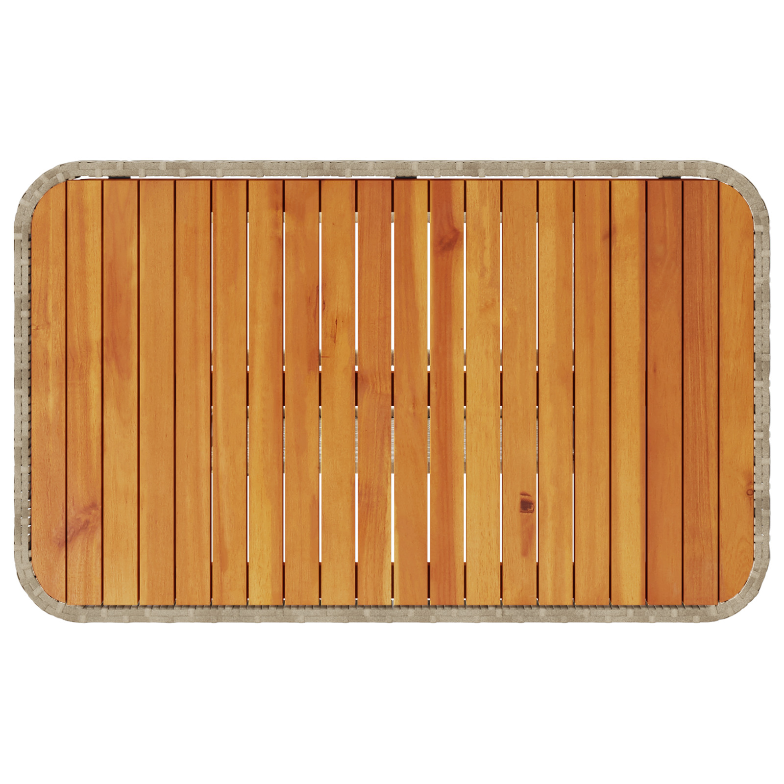 3 Piece Garden Dining Set with Cushions Beige Poly Rattan Acacia - Image 9