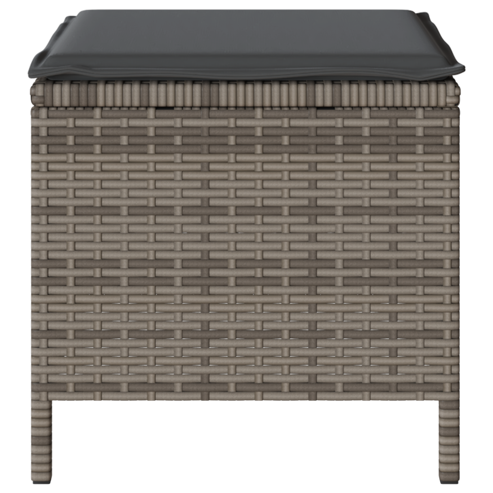 3 Piece Garden Dining Set with Cushions Grey Poly Rattan Acacia - Image 8