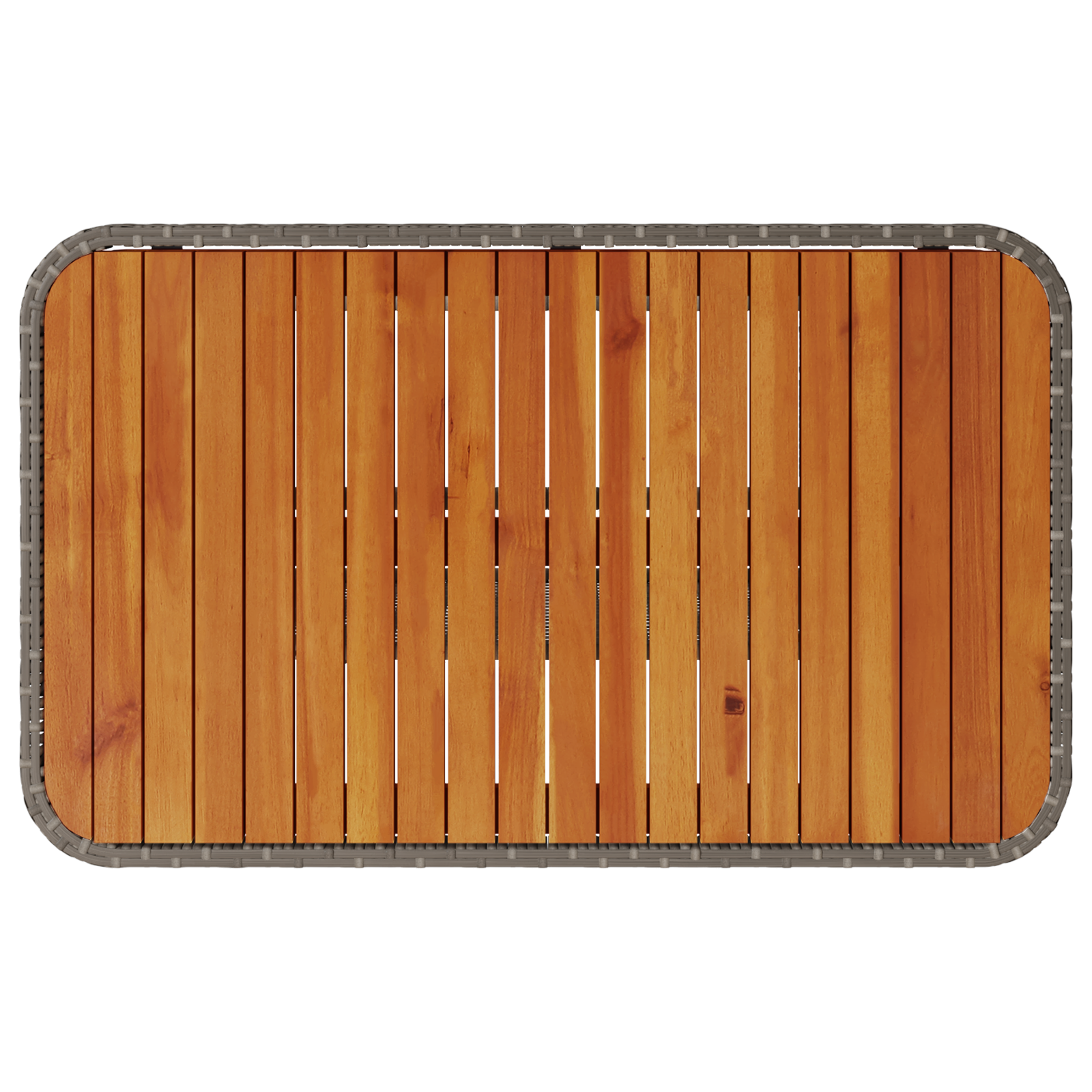 3 Piece Garden Dining Set with Cushions Grey Poly Rattan Acacia - Image 9