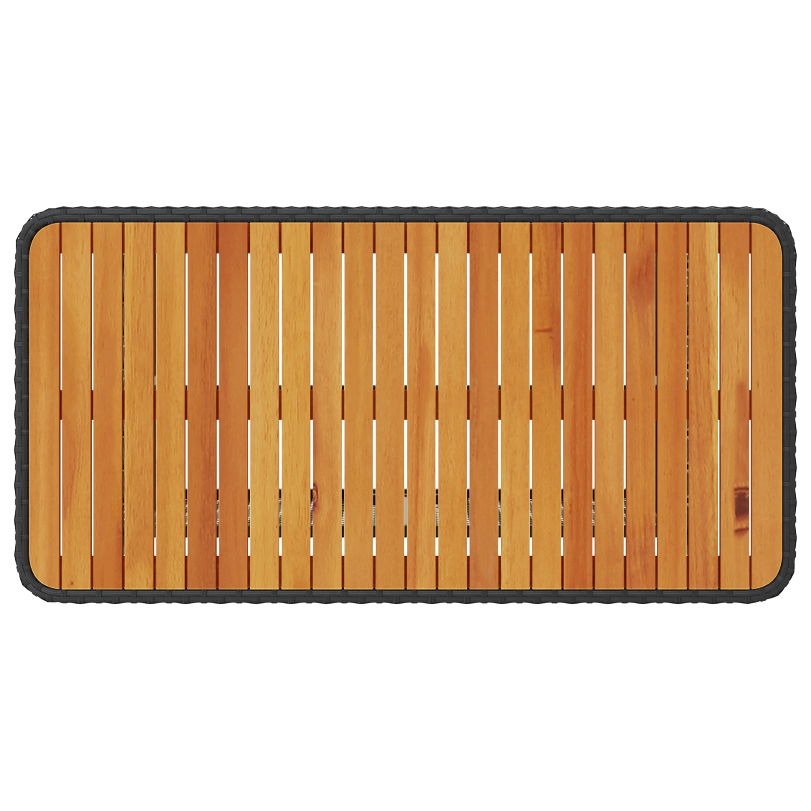 4 Piece Garden Dining Set with Cushions Black Poly Rattan Acacia - Image 9