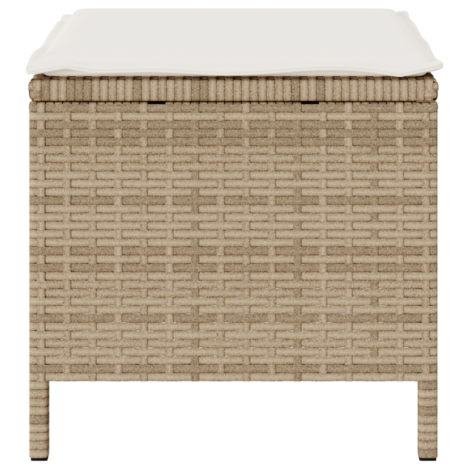 4 Piece Garden Dining Set with Cushions Beige Poly Rattan Acacia - Image 8