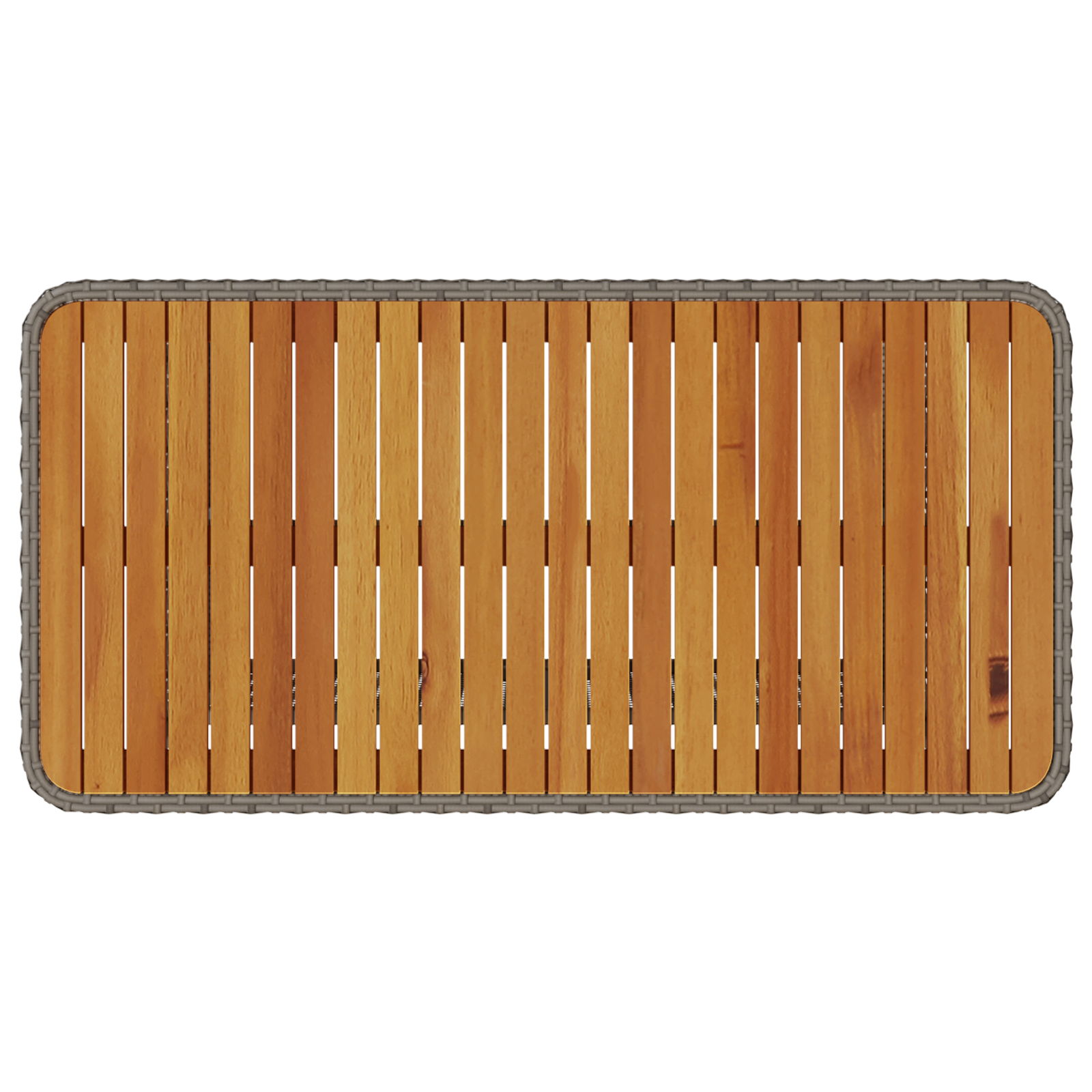 4 Piece Garden Dining Set with Cushions Grey Poly Rattan Acacia - Image 9