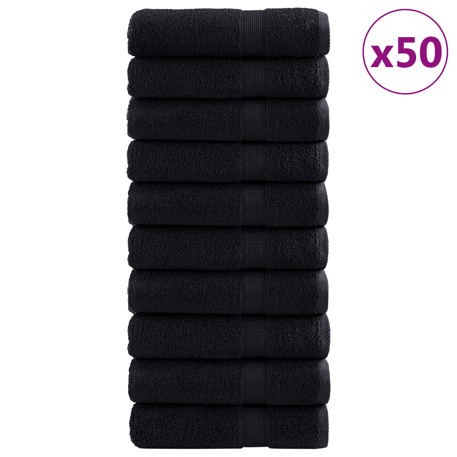 Premium Hand Towels "SOLUND" 50 pcs Black 50x100 cm 550 gsm - Image 2