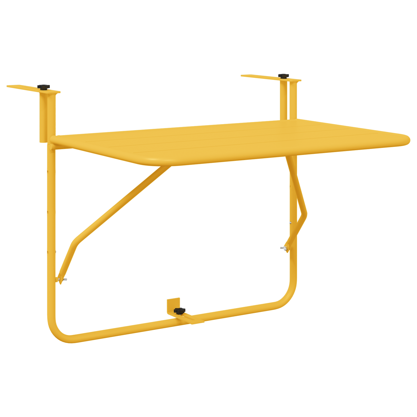 Foldable Hanging Balcony Table - Mustard, 60x40 cm, Steel - Image 2