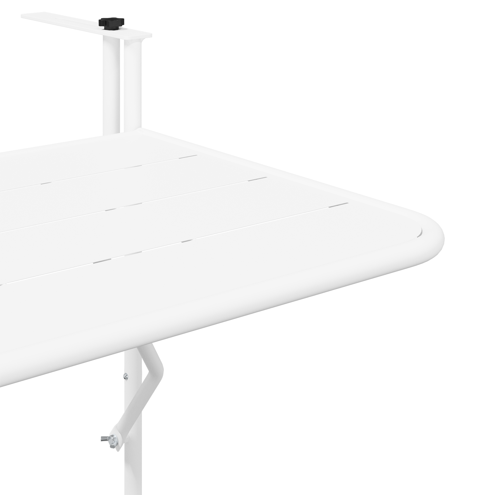 Balcony Table White Metal 60 x 39 x 50 cm Outdoor Table - Image 8