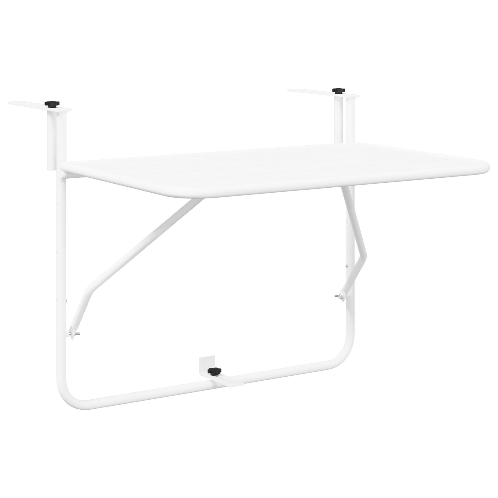 Balcony Table White Metal 60 x 39 x 50 cm Outdoor Table - Image 2