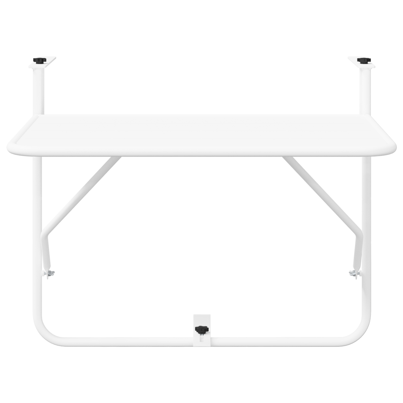 Balcony Table White Metal 60 x 39 x 50 cm Outdoor Table - Image 6