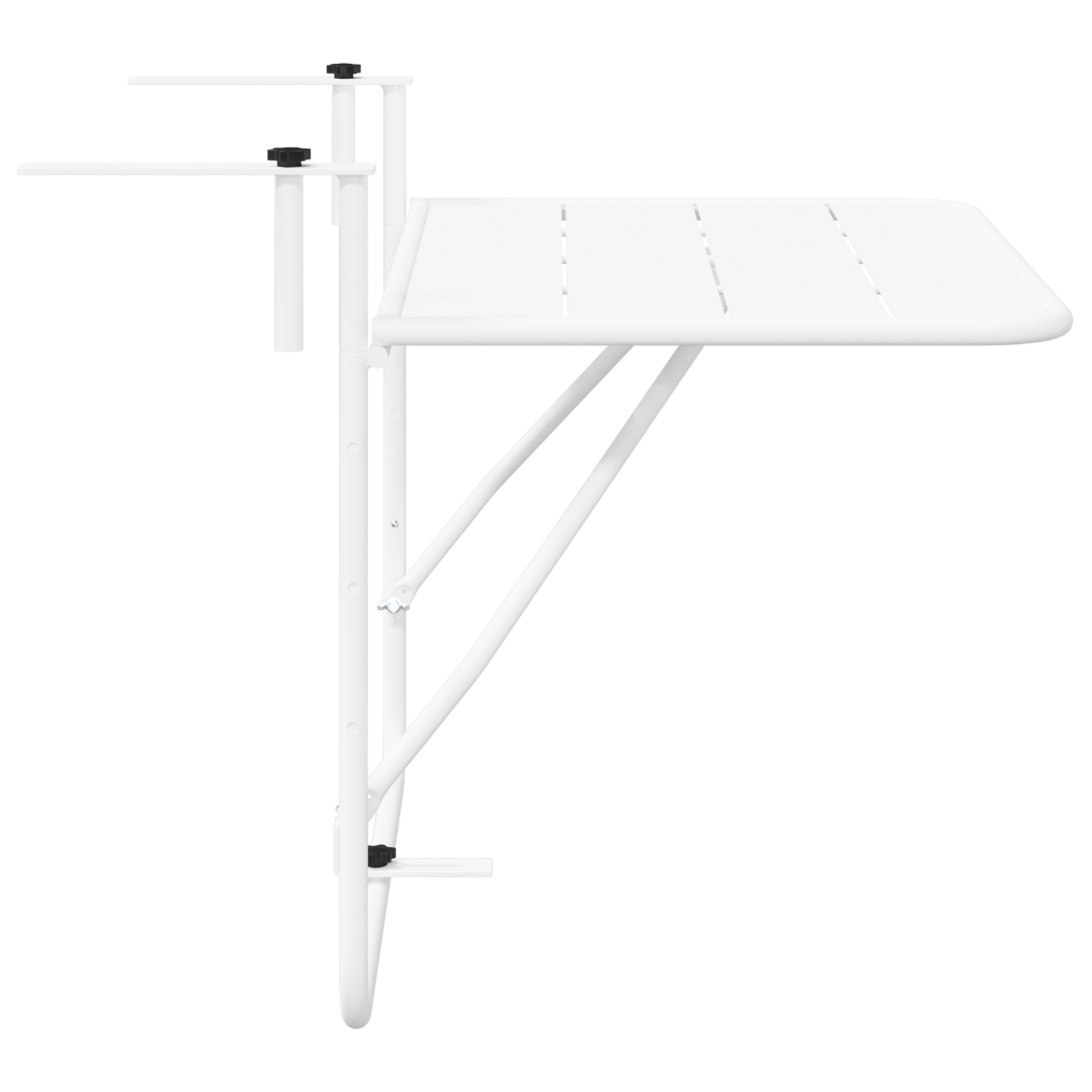 Balcony Table White Metal 60 x 39 x 50 cm Outdoor Table - Image 7