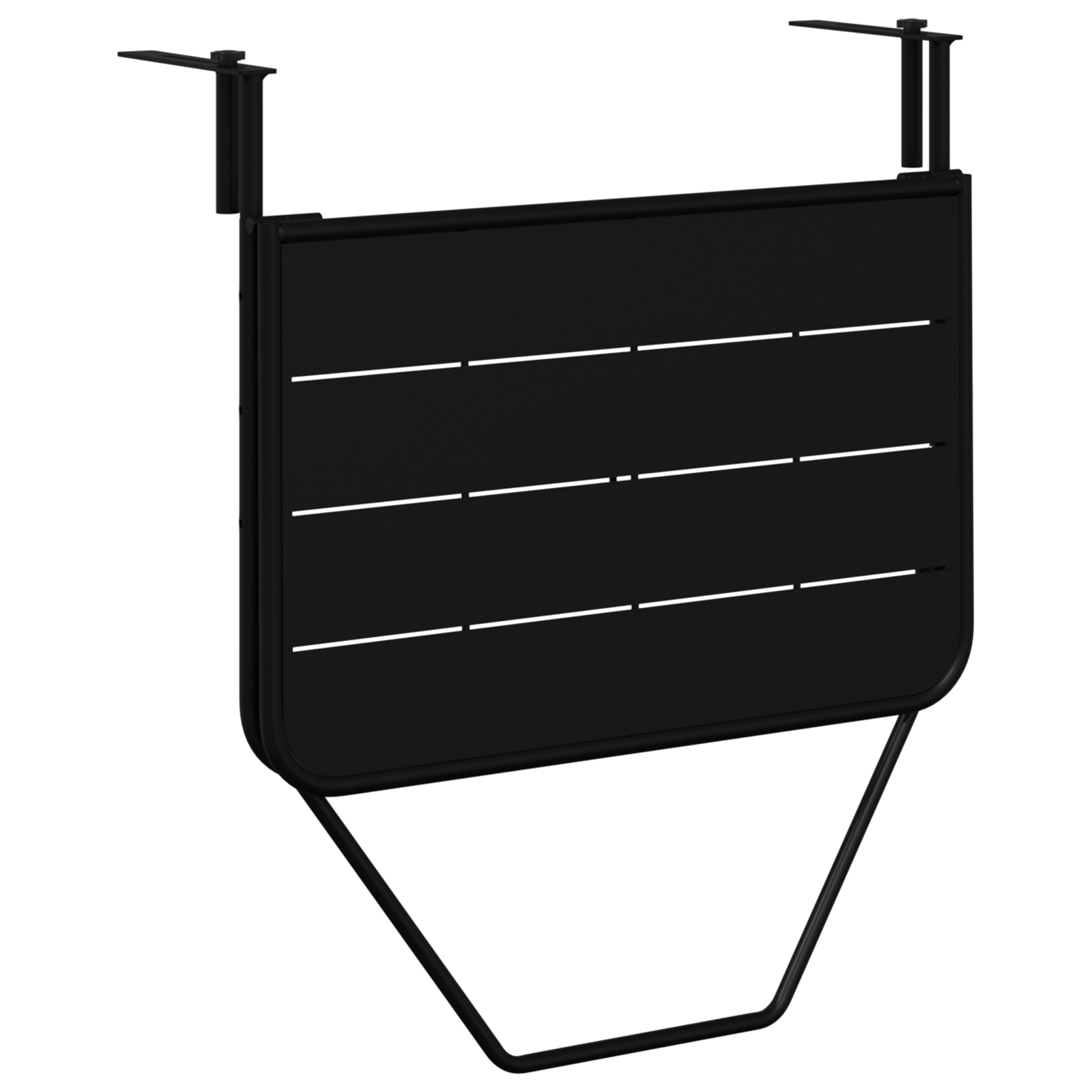 Foldable Black Hanging Balcony Table 60x40 cm Steel - Image 5