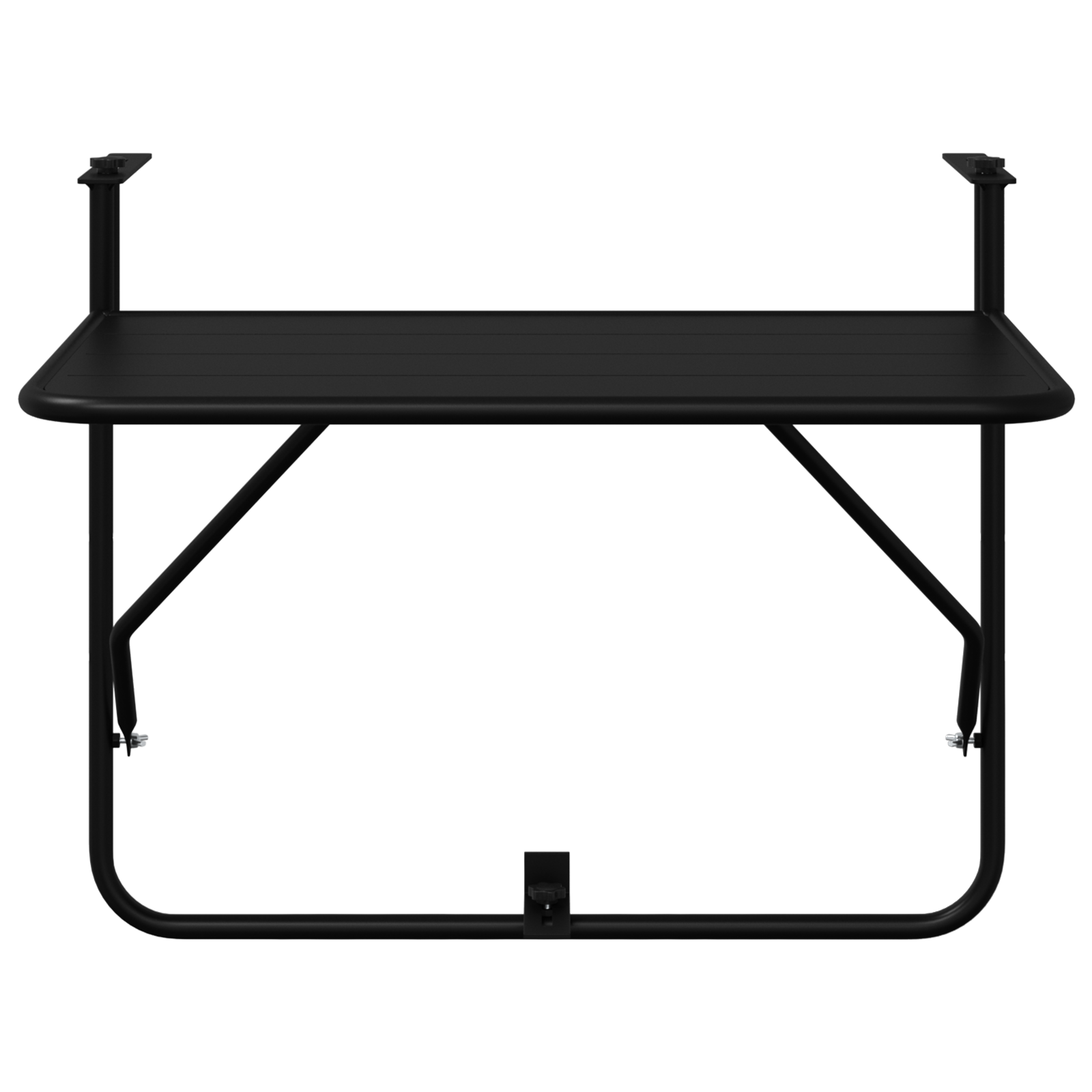 Foldable Black Hanging Balcony Table 60x40 cm Steel - Image 6