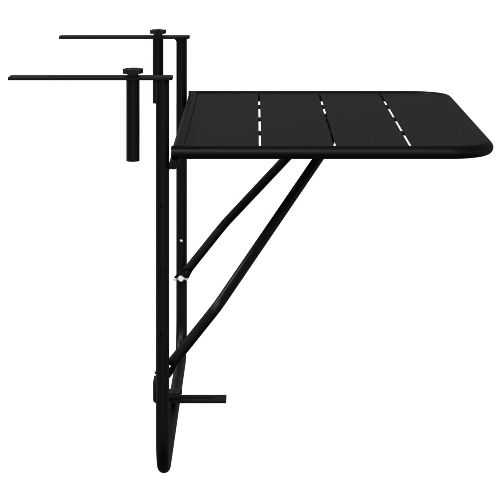 Foldable Black Hanging Balcony Table 60x40 cm Steel - Image 7