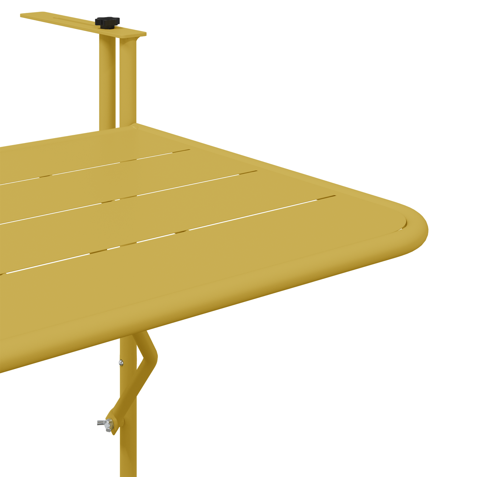 Foldable Hanging Balcony Table - Gold, 60x40 cm, Steel - Image 8