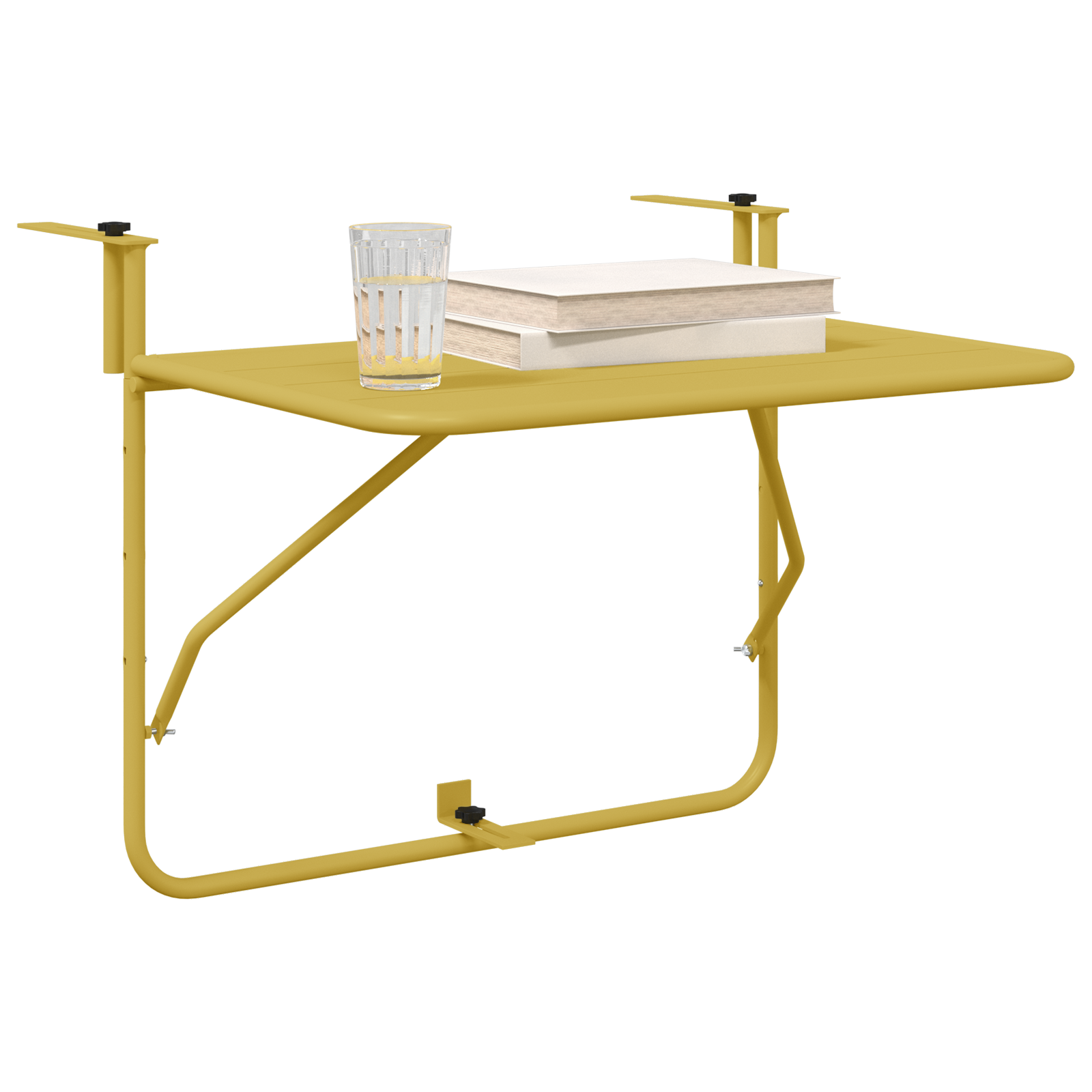 Foldable Hanging Balcony Table - Gold, 60x40 cm, Steel - Image 3
