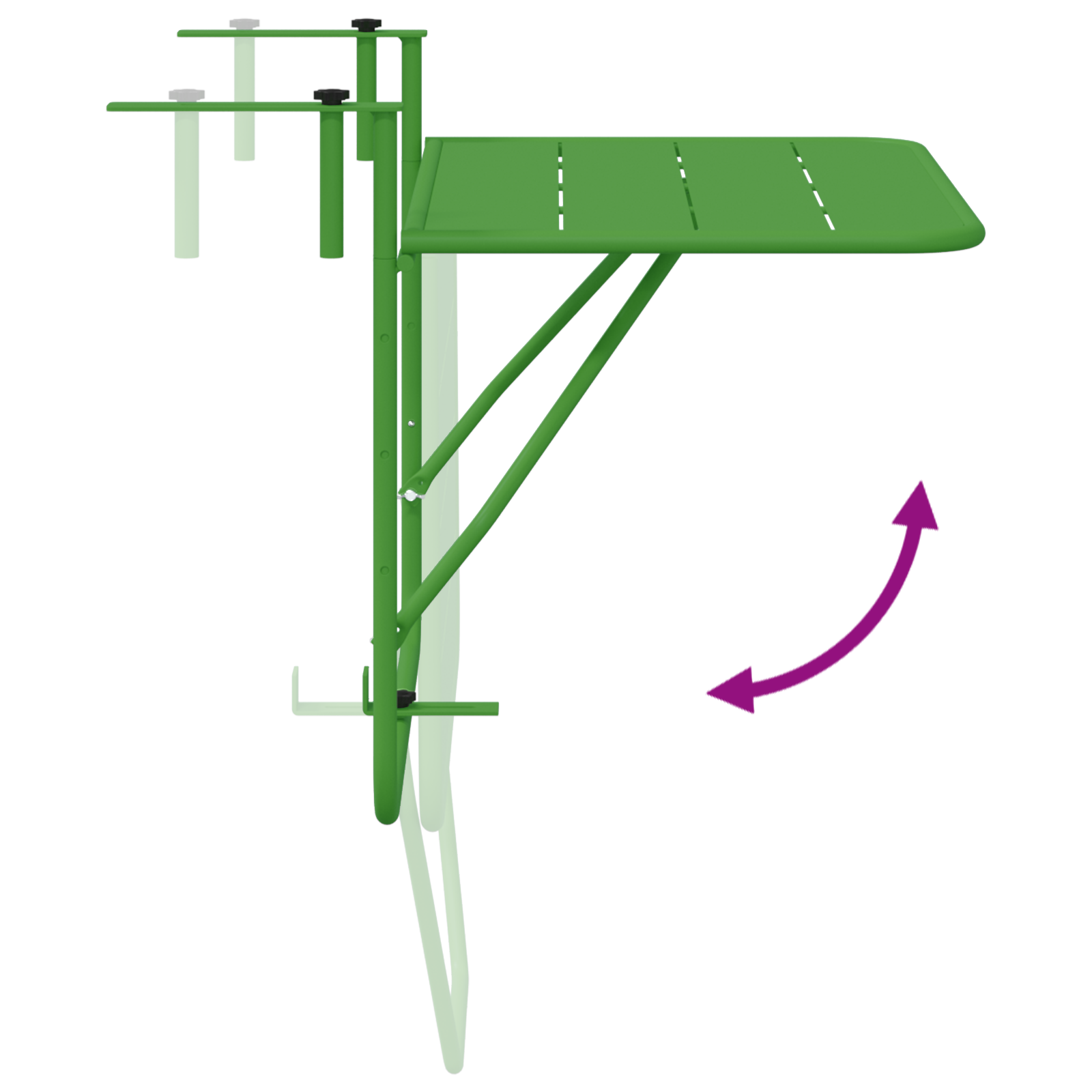 Foldable Green Balcony Table 60x40 cm Steel - Image 10