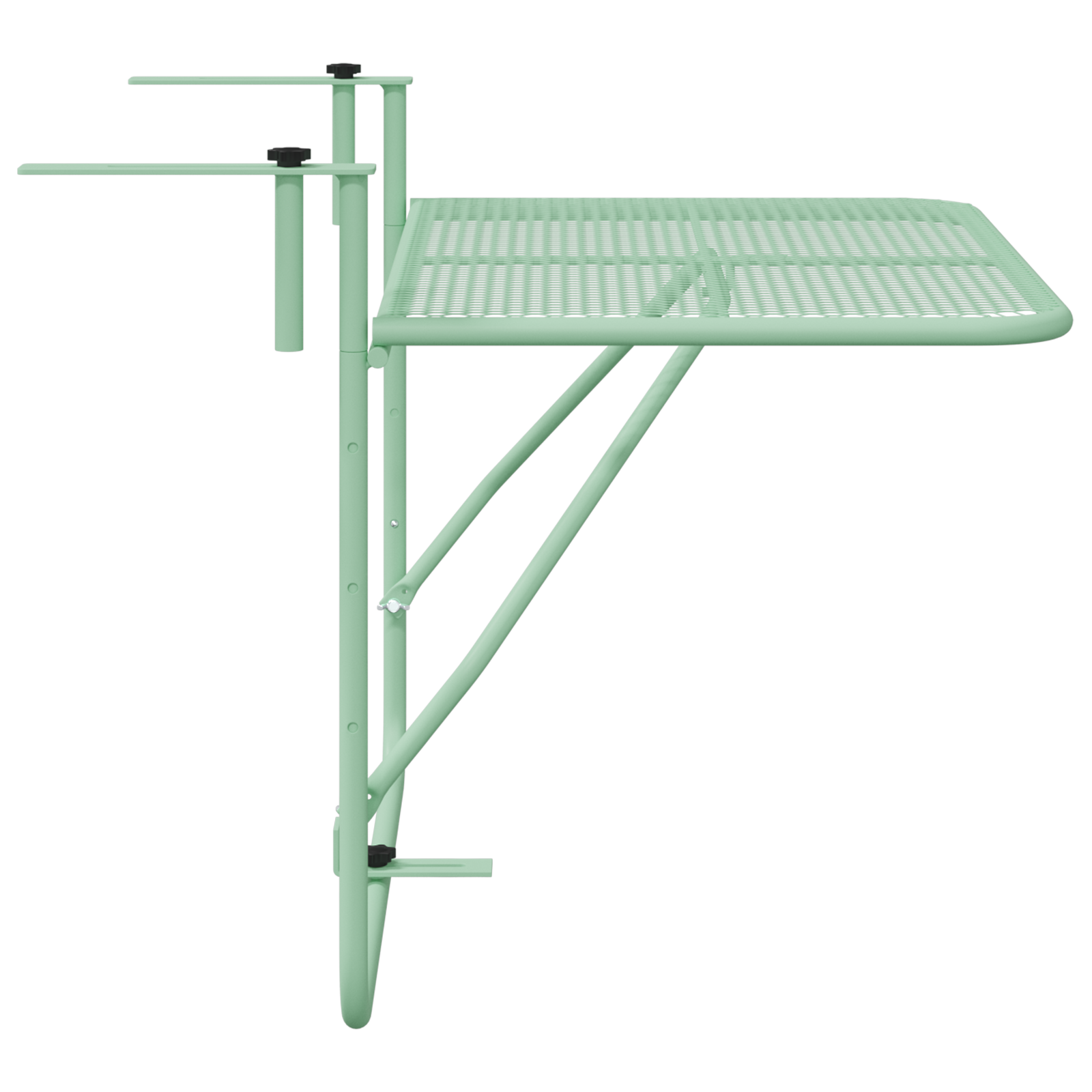 Foldable Hanging Balcony Table - Mint Green, 60x40 cm, Steel - Image 7