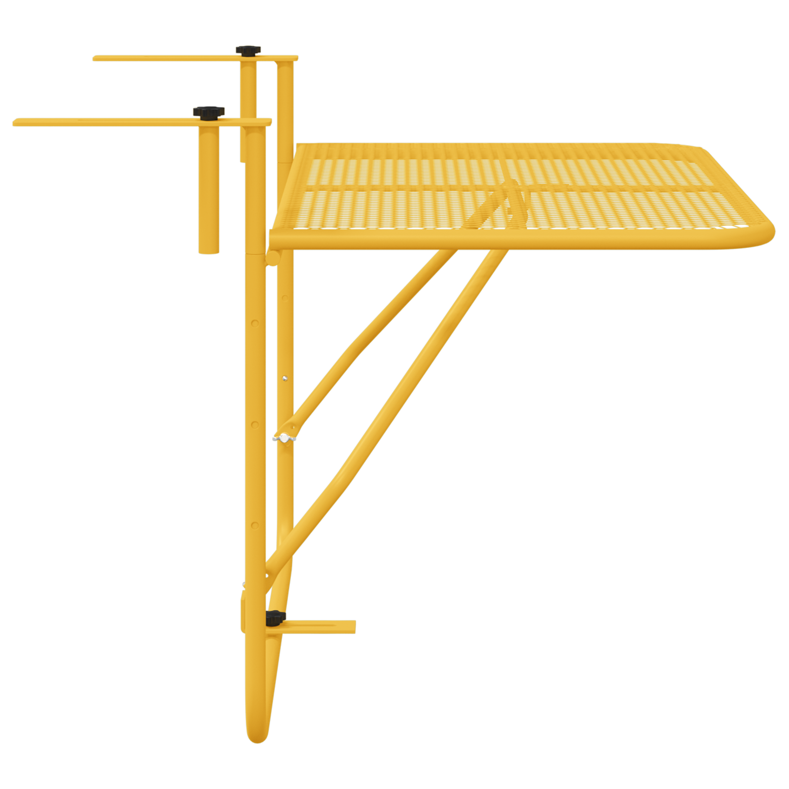 Foldable Hanging Balcony Table in Mustard - 60x40 cm, Steel - Image 7