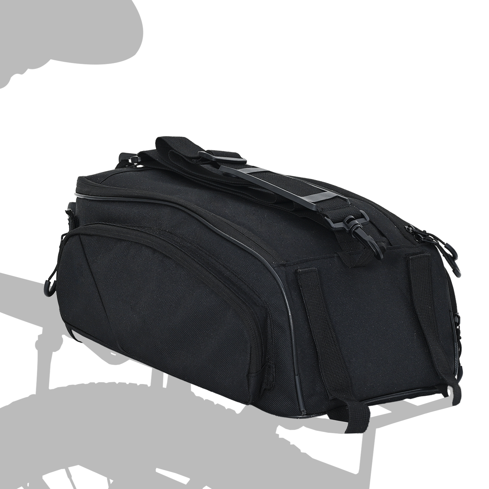 Bicycle Bag for Pannier Rack 12 L Black 38x21x16 cm - Image 2