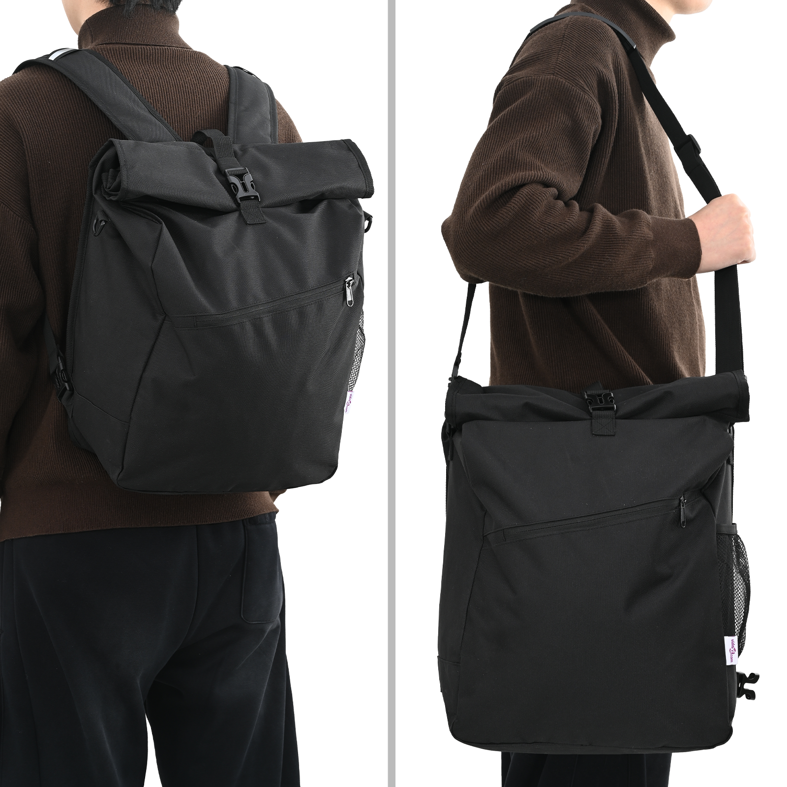 Thumbnail - vidaXL Fahrradtasche für Gepäckträger 25 L Schwarz 33x16x48 cm