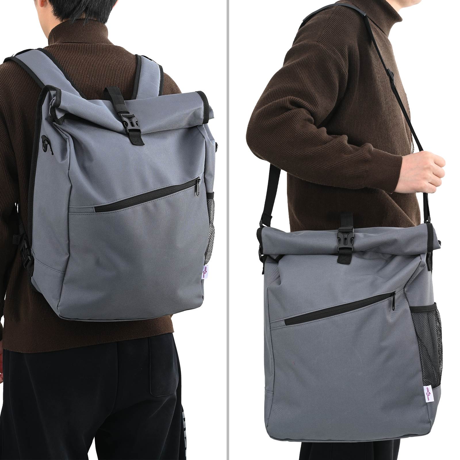 Bike Bag for Pannier Rack 25 L Grey 33x16x48 cm - Image 2
