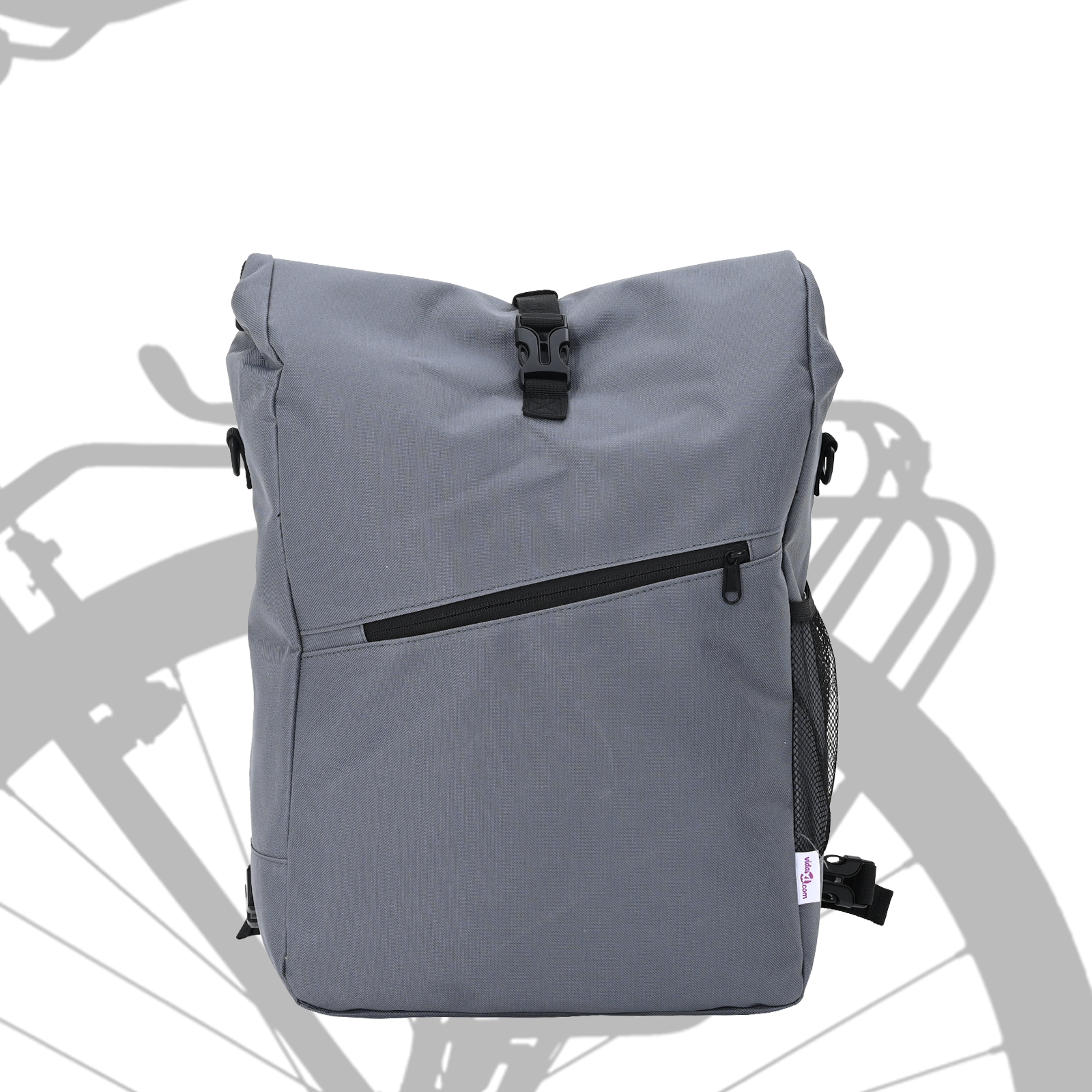Bike Bag for Pannier Rack 25 L Grey 33x16x48 cm - Image 3