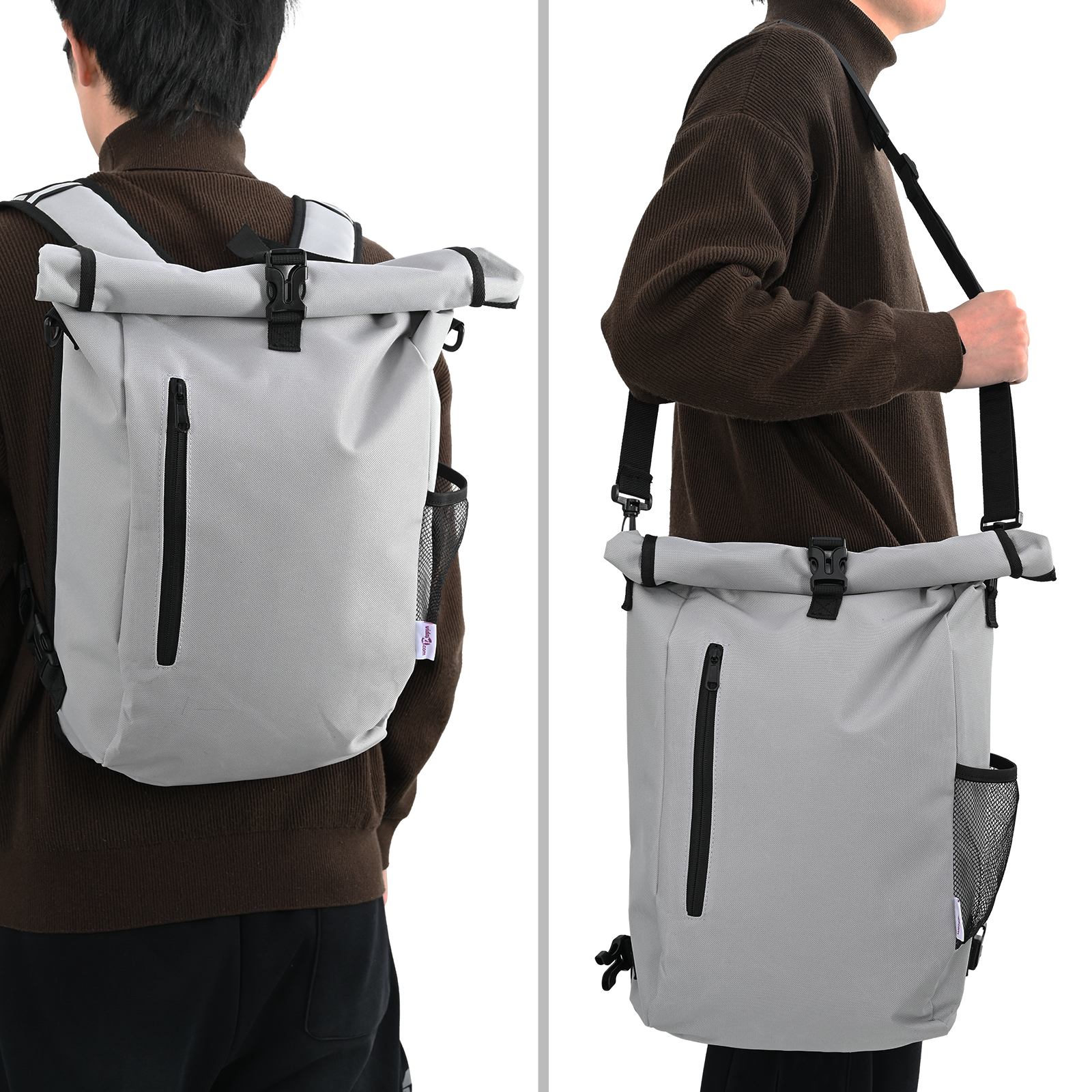 Bicycle Bag for Pannier Rack 20 L Grey 31x13x58 cm - Image 3