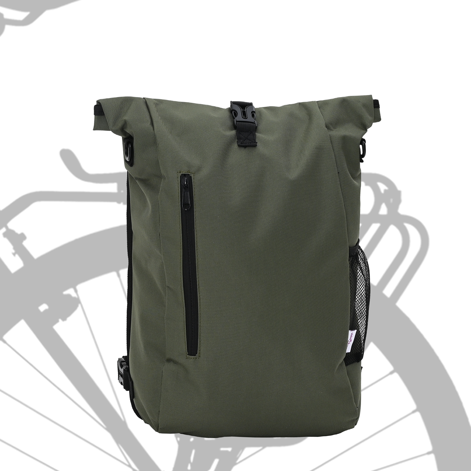 Bike Bag for Pannier Rack 20 L Olive Green 31x13x58 cm - Image 2
