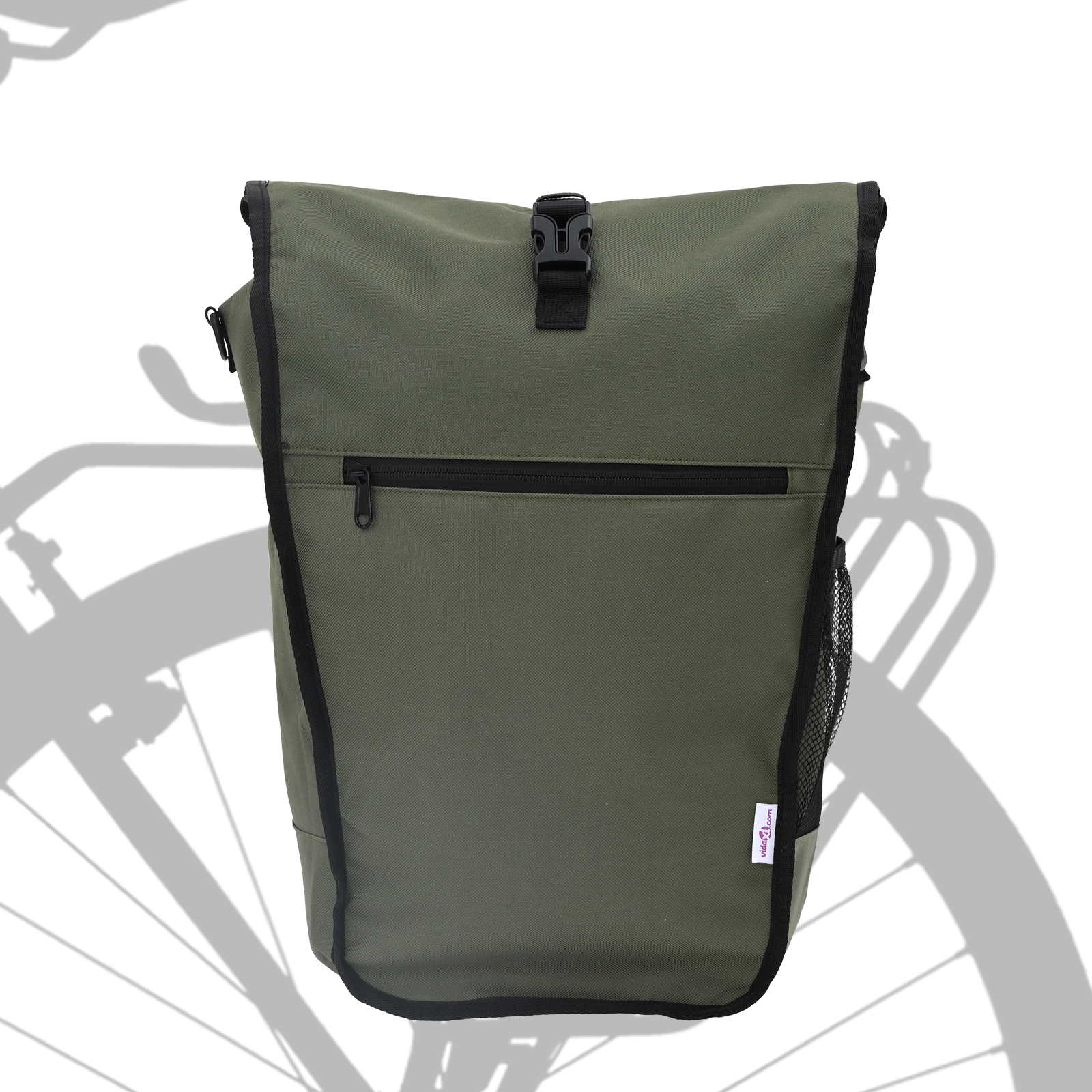 Bicycle Bag for Pannier Rack 20 L Olive Green 34x16x59 cm - Image 2